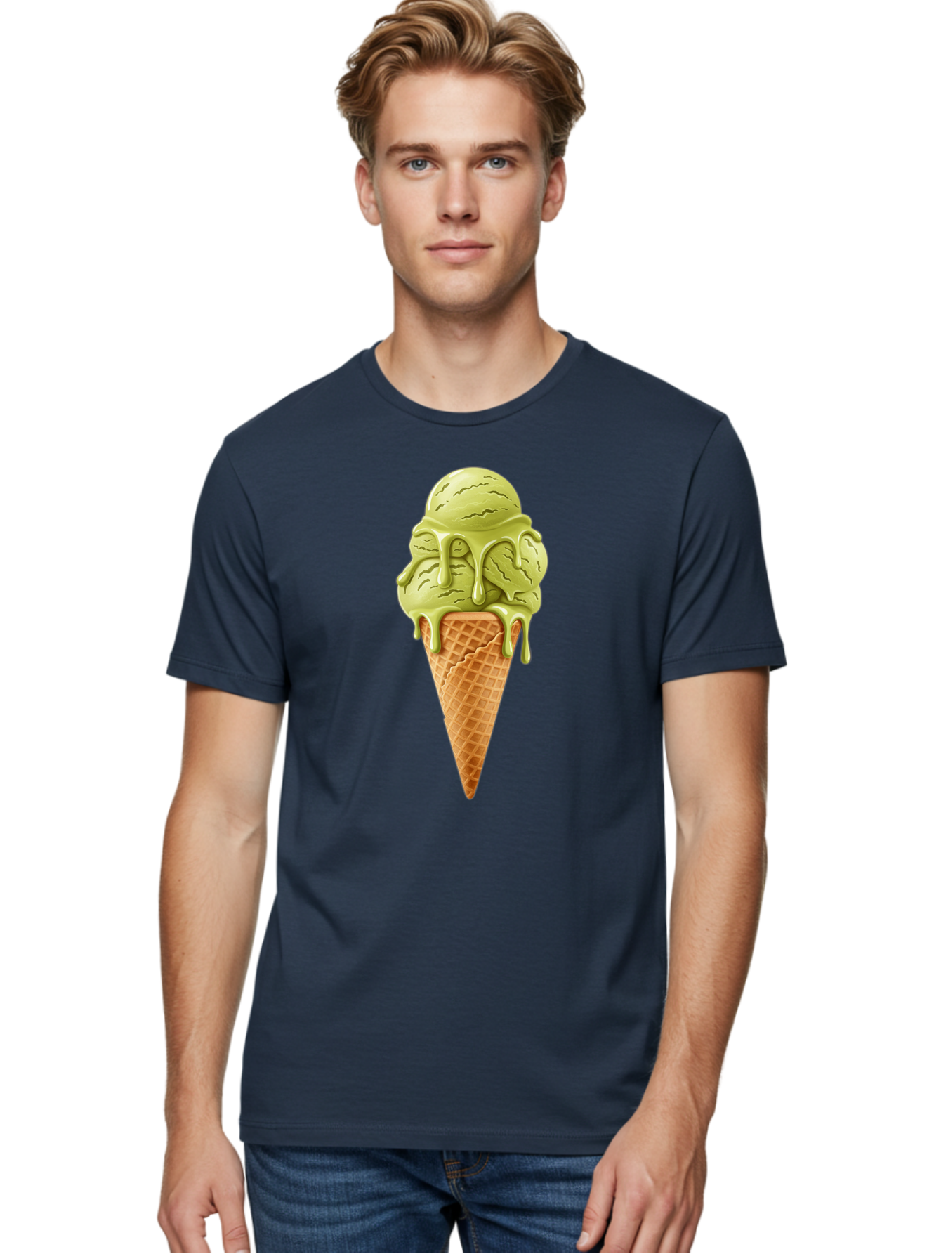Pistachio-Ice-Cream-Cone Men'S Graphic Tee, 100% Cotton, Comfortable Casual Summer Wear, Machine Washable, Vintage Camera, Old Camera, Antique Camera, Black Camera, Classic Photography, Photography Equipment, Nostalgic Device, Film Camera, Baj697