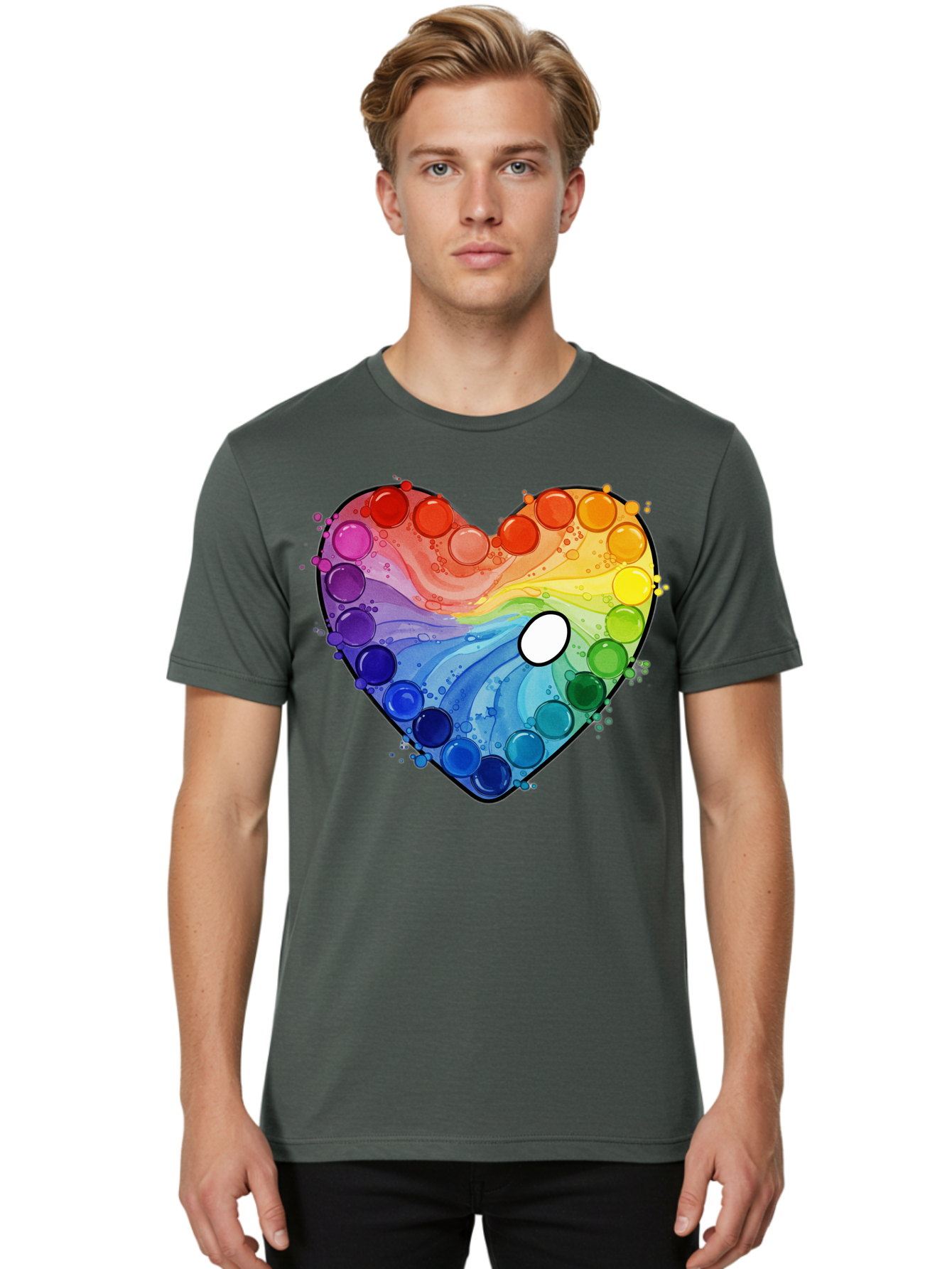 Pop-It-Heart-1 Men'S Graphic Tee, 100% Cotton, Comfortable Casual Summer Wear, Machine Washable, Vintage Camera, Old Camera, Antique Camera, Black Camera, Classic Photography, Photography Equipment, Nostalgic Device, Film Camera, Camera Art Baj698