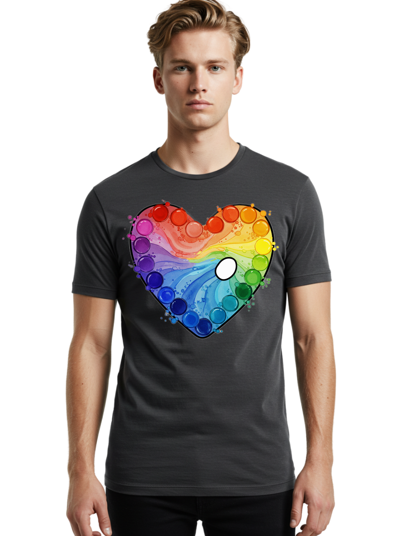 Pop-It-Heart-1 Men'S Graphic Tee, 100% Cotton, Comfortable Casual Summer Wear, Machine Washable, Vintage Camera, Old Camera, Antique Camera, Black Camera, Classic Photography, Photography Equipment, Nostalgic Device, Film Camera, Camera Art Baj698