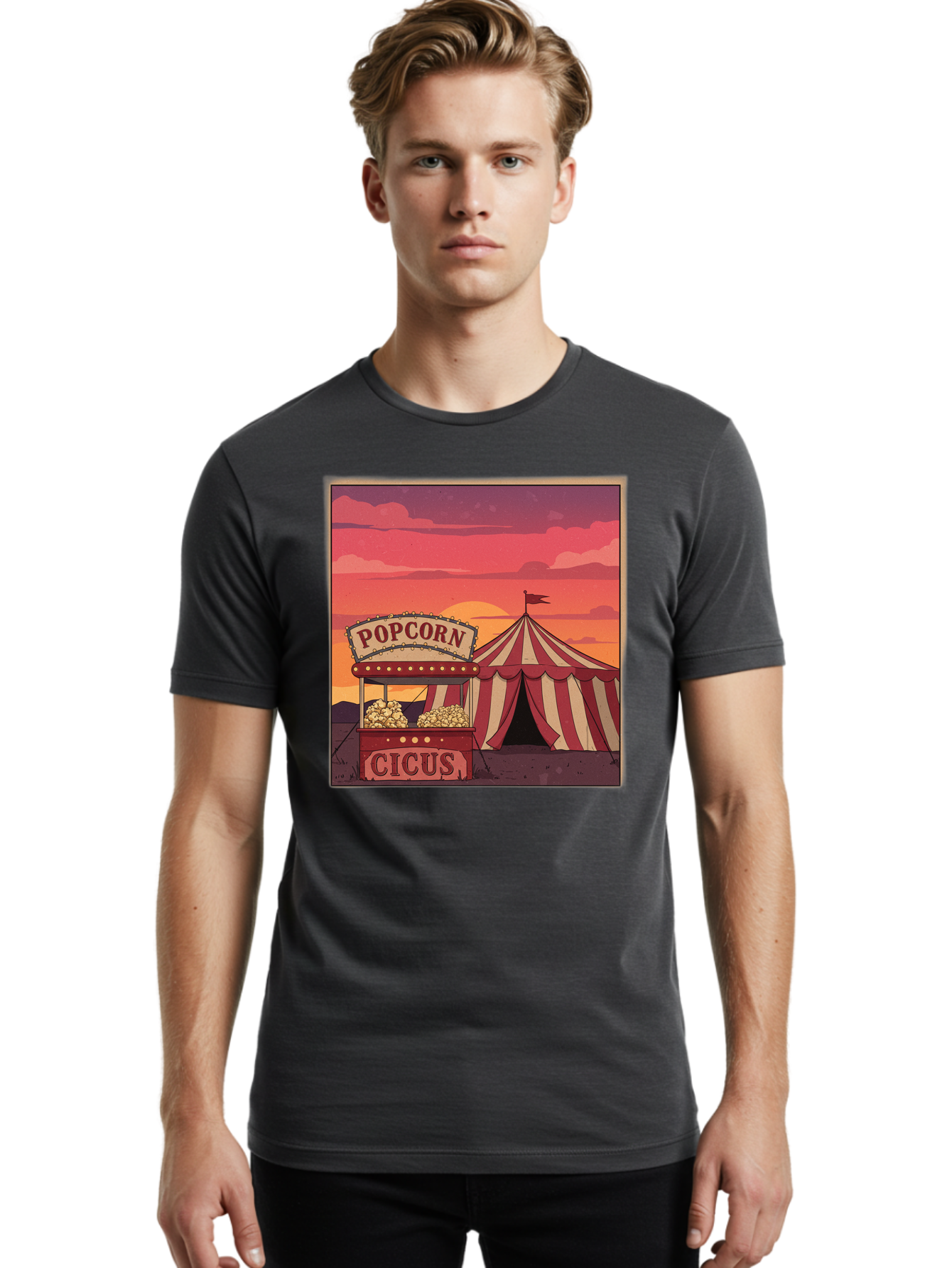 Popcorn-Cicus Men'S Graphic Tee, 100% Cotton, Comfortable Casual Summer Wear, Machine Washable, Vintage Camera, Old Camera, Antique Camera, Black Camera, Classic Photography, Photography Equipment, Nostalgic Device, Film Camera, Camera Art Baj700