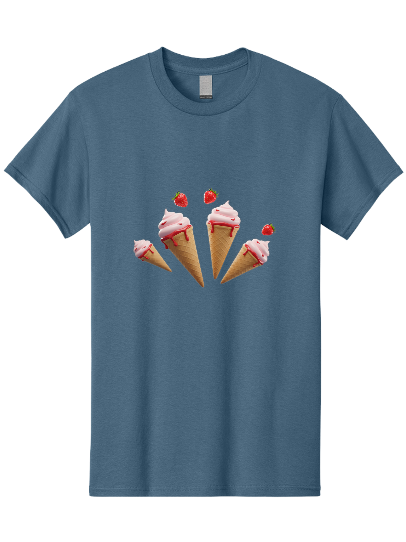 Strawberry-Ice-Cream-Cones-2 Men'S Graphic Tee, 100% Cotton, Comfortable Casual Summer Wear, Machine Washable, Vintage Camera, Old Camera, Antique Camera, Black Camera, Classic Photography, Photography Equipment, Nostalgic Device, Film Camera, Baj804
