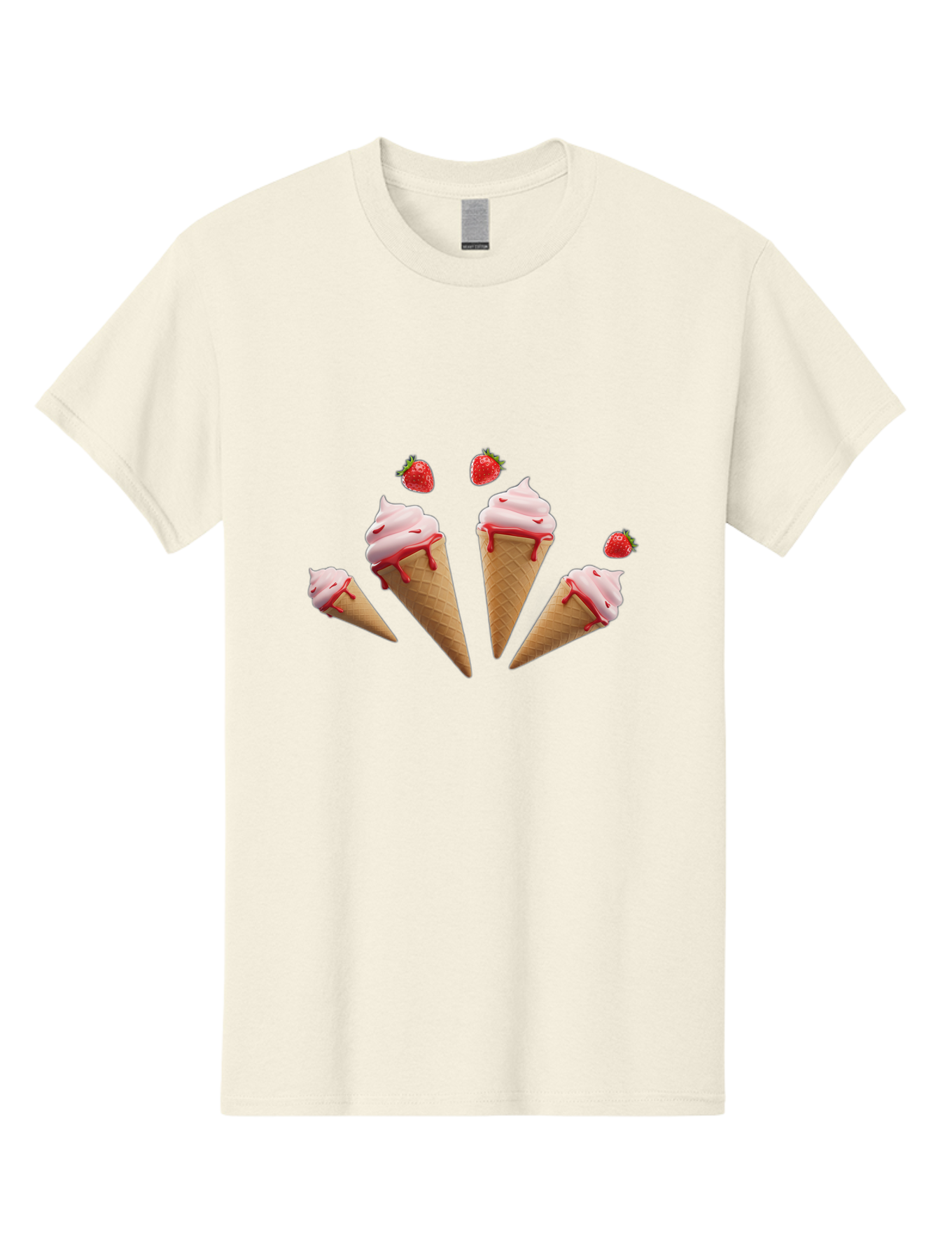 Strawberry-Ice-Cream-Cones-2 Men'S Graphic Tee, 100% Cotton, Comfortable Casual Summer Wear, Machine Washable, Vintage Camera, Old Camera, Antique Camera, Black Camera, Classic Photography, Photography Equipment, Nostalgic Device, Film Camera, Baj804