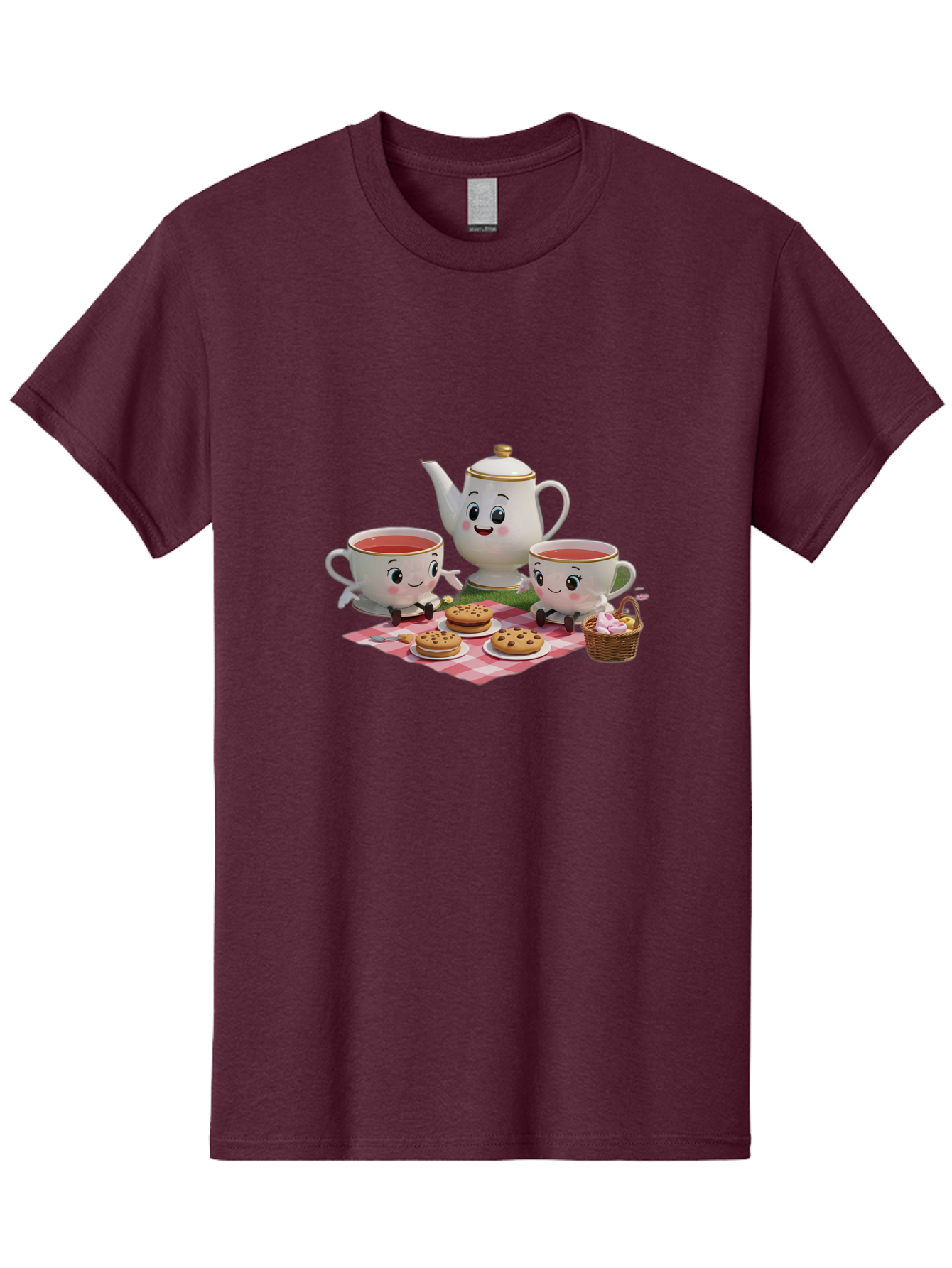 Tea-Teapot-Cookies-Picnic Men'S Graphic Tee, 100% Cotton, Comfortable Casual Summer Wear, Machine Washable, Vintage Camera, Old Camera, Antique Camera, Black Camera, Classic Photography, Photography Equipment, Nostalgic Device, Film Camera, Baj815