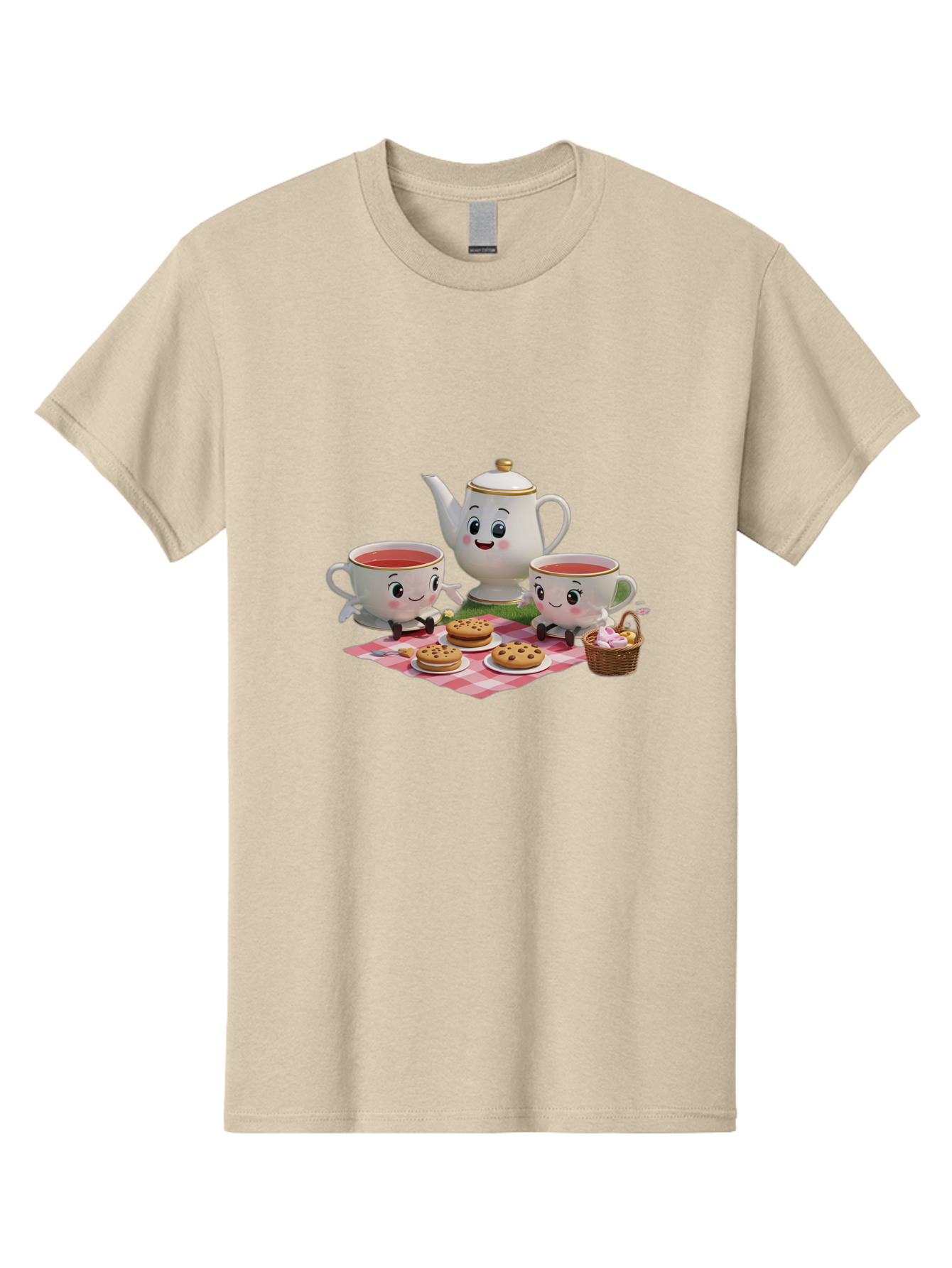 Tea-Teapot-Cookies-Picnic Men'S Graphic Tee, 100% Cotton, Comfortable Casual Summer Wear, Machine Washable, Vintage Camera, Old Camera, Antique Camera, Black Camera, Classic Photography, Photography Equipment, Nostalgic Device, Film Camera, Baj815