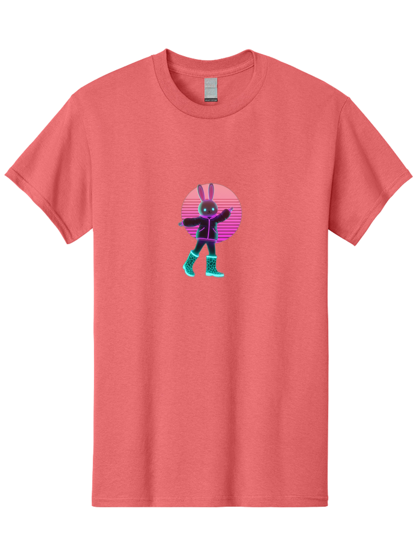 Vaporwave-Bunny Men'S Graphic Tee, 100% Cotton, Comfortable Casual Summer Wear, Machine Washable, Vintage Camera, Old Camera, Antique Camera, Black Camera, Classic Photography, Photography Equipment, Nostalgic Device, Film Camera, Camera Art Baj837