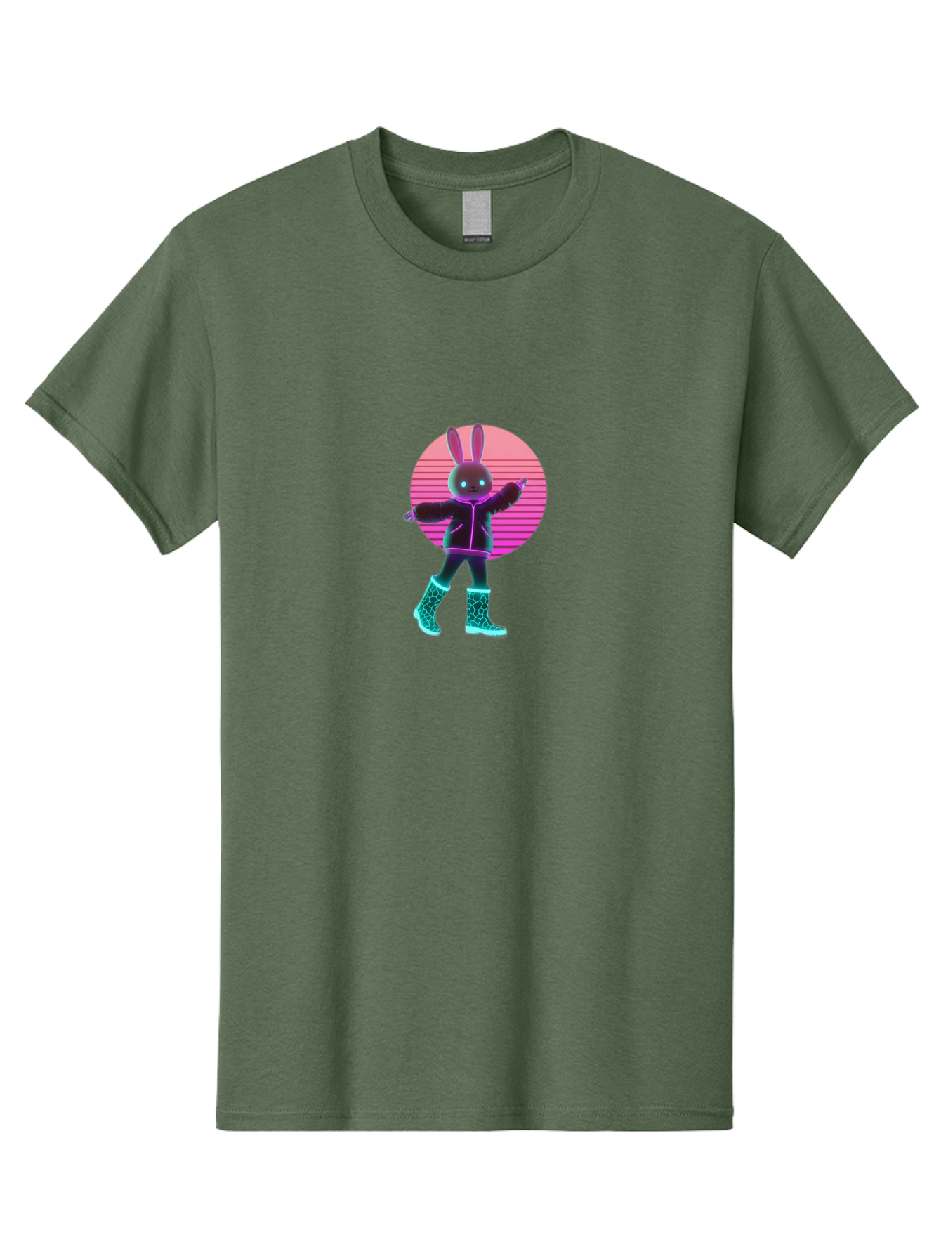 Vaporwave-Bunny Men'S Graphic Tee, 100% Cotton, Comfortable Casual Summer Wear, Machine Washable, Vintage Camera, Old Camera, Antique Camera, Black Camera, Classic Photography, Photography Equipment, Nostalgic Device, Film Camera, Camera Art Baj837