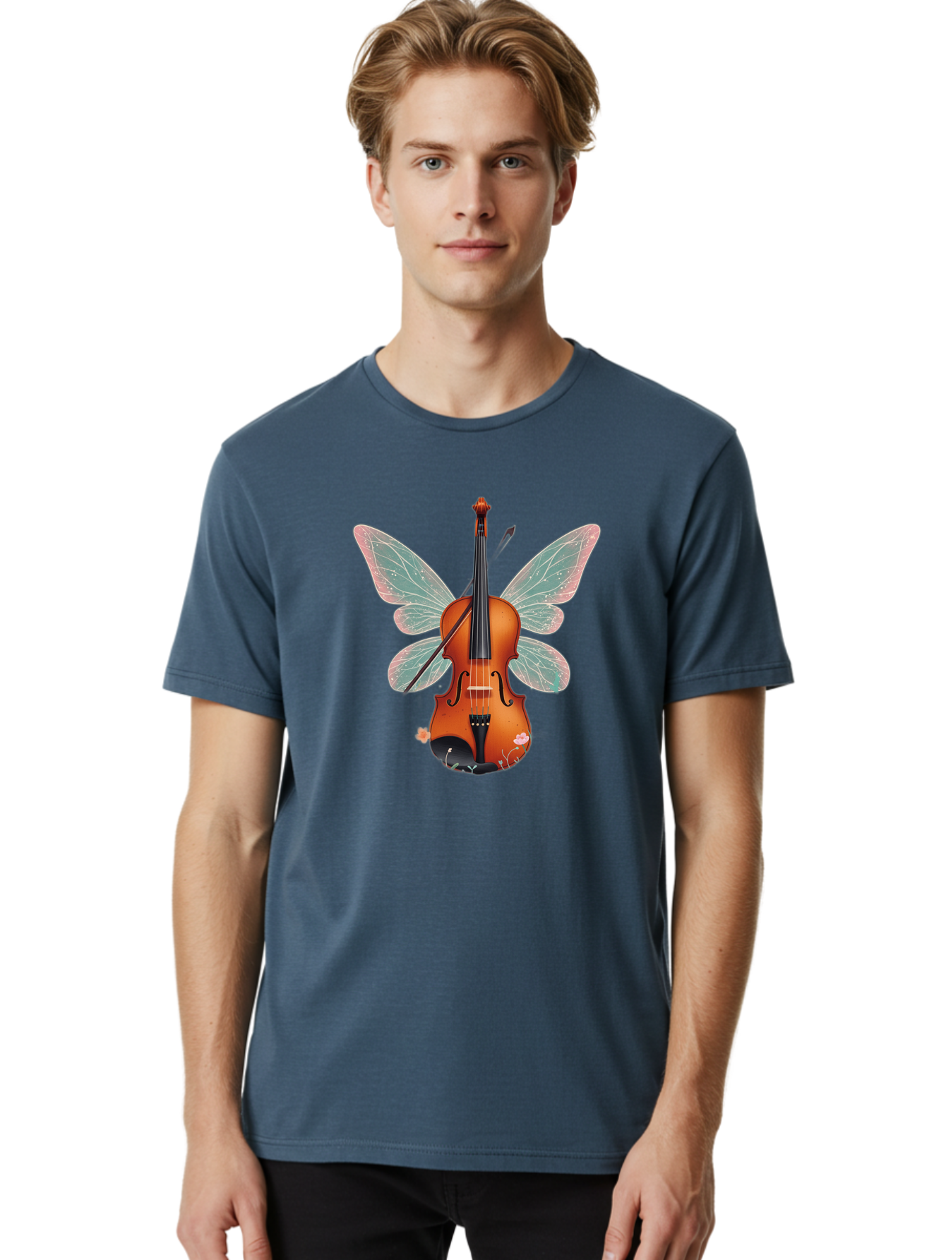 Violin-Butterfly Men'S Graphic Tee, 100% Cotton, Comfortable Casual Summer Wear, Machine Washable, Vintage Camera, Old Camera, Antique Camera, Black Camera, Classic Photography, Photography Equipment, Nostalgic Device, Film Camera, Camera Art Baj847
