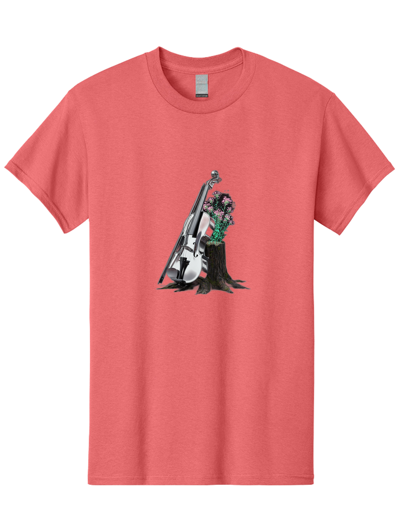 Violin-On-Tree-Stump-1 Men'S Graphic Tee, 100% Cotton, Comfortable Casual Summer Wear, Machine Washable, Vintage Camera, Old Camera, Antique Camera, Black Camera, Classic Photography, Photography Equipment, Nostalgic Device, Film Camera, Baj851