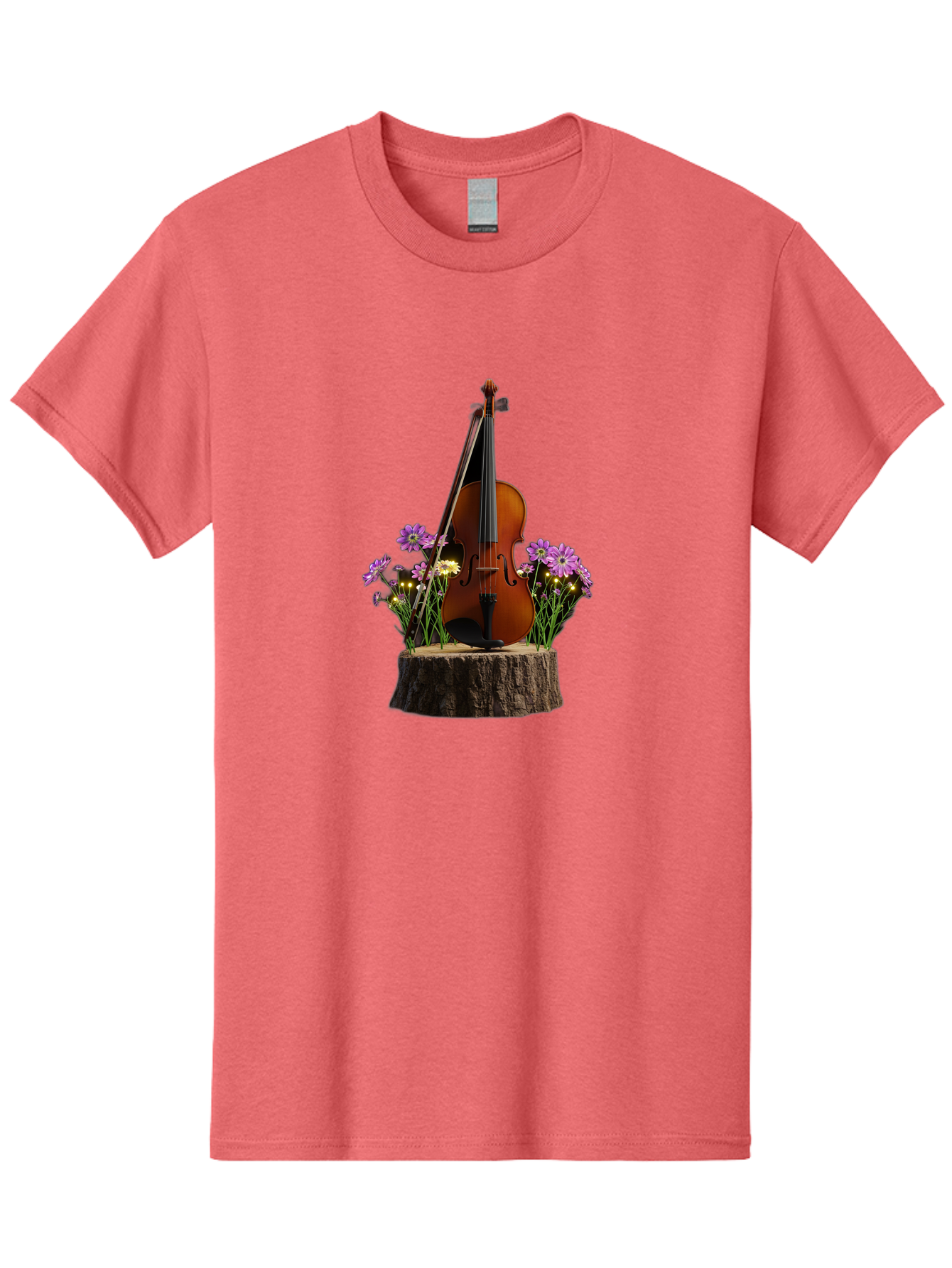 Violin-On-Tree-Stump-2 Men'S Graphic Tee, 100% Cotton, Comfortable Casual Summer Wear, Machine Washable, Vintage Camera, Old Camera, Antique Camera, Black Camera, Classic Photography, Photography Equipment, Nostalgic Device, Film Camera, Baj852