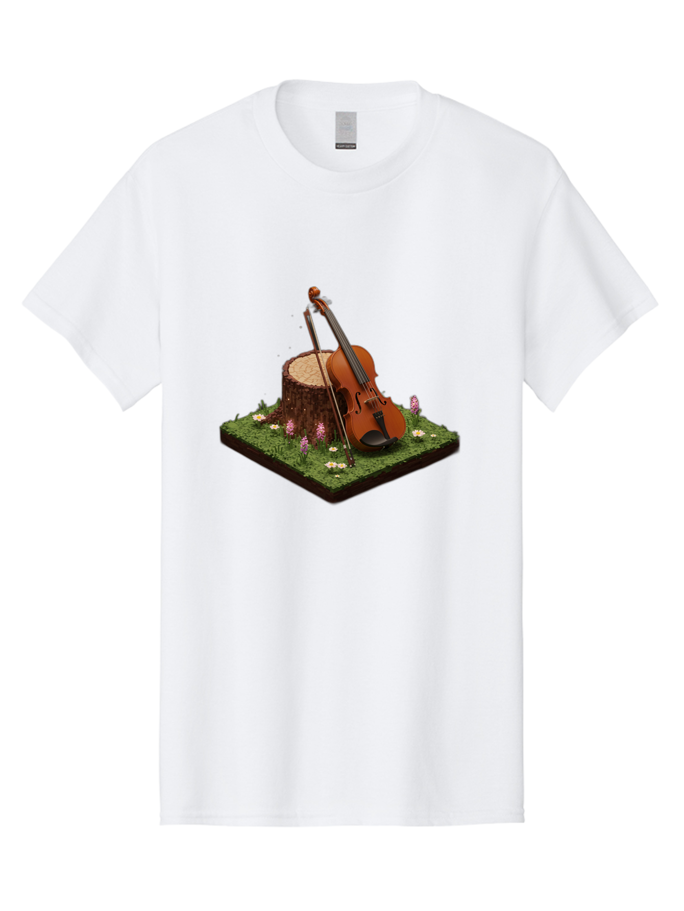 Violin-On-Tree-Stump-4 Men'S Graphic Tee, 100% Cotton, Comfortable Casual Summer Wear, Machine Washable, Vintage Camera, Old Camera, Antique Camera, Black Camera, Classic Photography, Photography Equipment, Nostalgic Device, Film Camera, Baj854