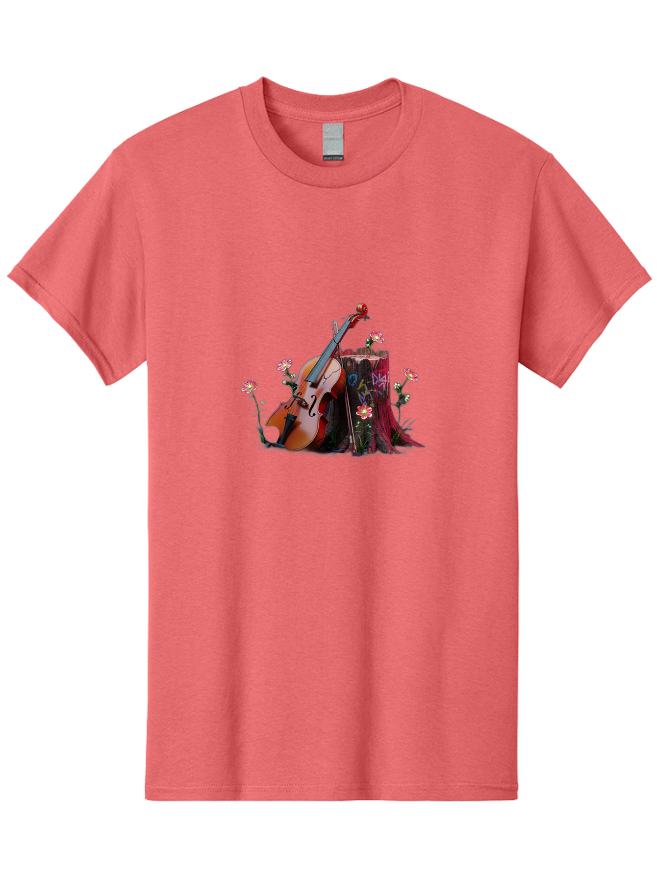 Violin-On-Tree-Stump-5 Men'S Graphic Tee, 100% Cotton, Comfortable Casual Summer Wear, Machine Washable, Vintage Camera, Old Camera, Antique Camera, Black Camera, Classic Photography, Photography Equipment, Nostalgic Device, Film Camera, Baj855
