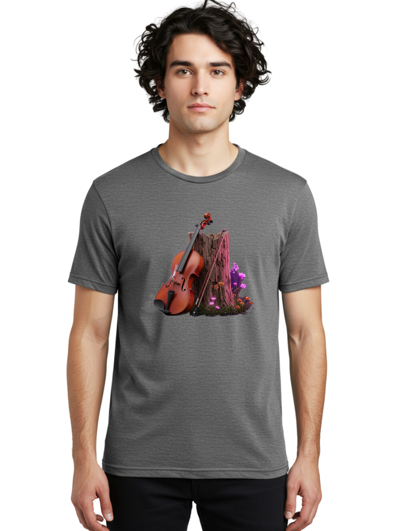Violin-Tree-Stump Men'S Graphic Tee, 100% Cotton, Comfortable Casual Summer Wear, Machine Washable, Vintage Camera, Old Camera, Antique Camera, Black Camera, Classic Photography, Photography Equipment, Nostalgic Device, Film Camera, Camera Art Baj857