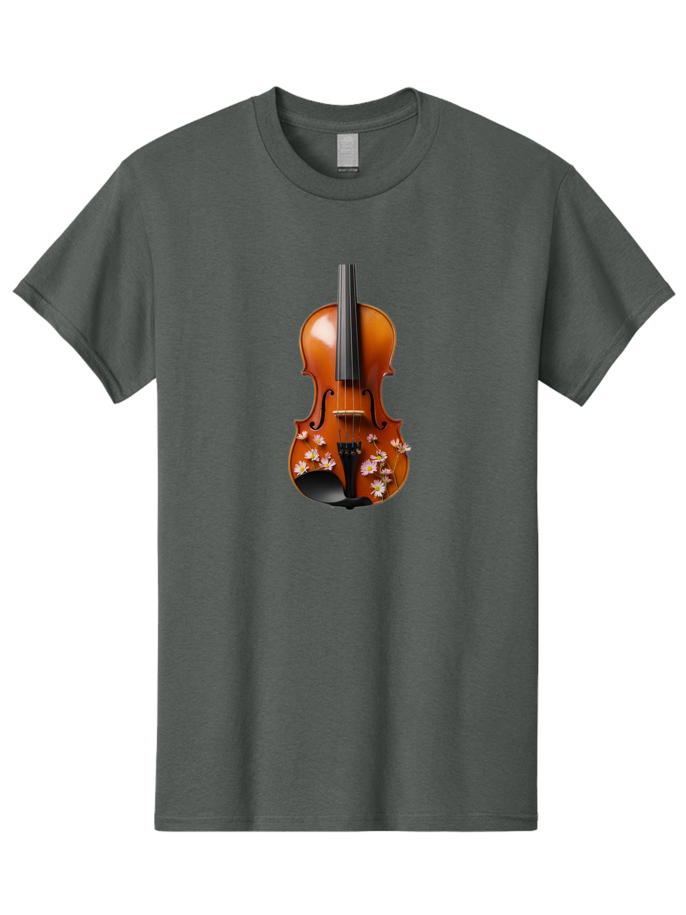 Violin-With-Daisy-Flowers Men'S Graphic Tee, 100% Cotton, Comfortable Casual Summer Wear, Machine Washable, Vintage Camera, Old Camera, Antique Camera, Black Camera, Classic Photography, Photography Equipment, Nostalgic Device, Film Camera, Baj861