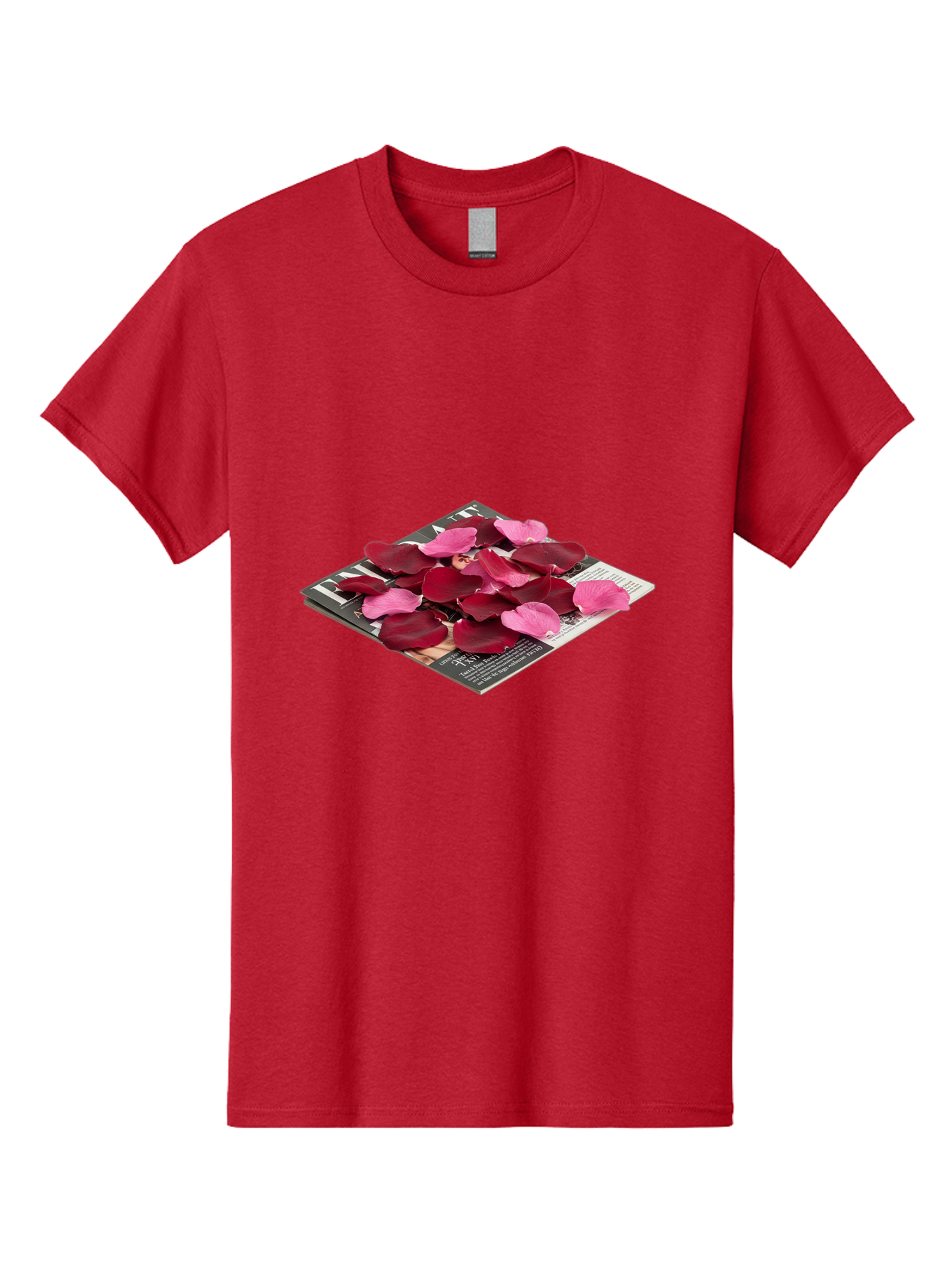 Vogue-Magazine-With-Rose-Petals Men'S Graphic Tee, 100% Cotton, Comfortable Casual Summer Wear, Machine Washable, Vintage Camera, Old Camera, Antique Camera, Black Camera, Classic Photography, Photography Equipment, Nostalgic Device, Baj866