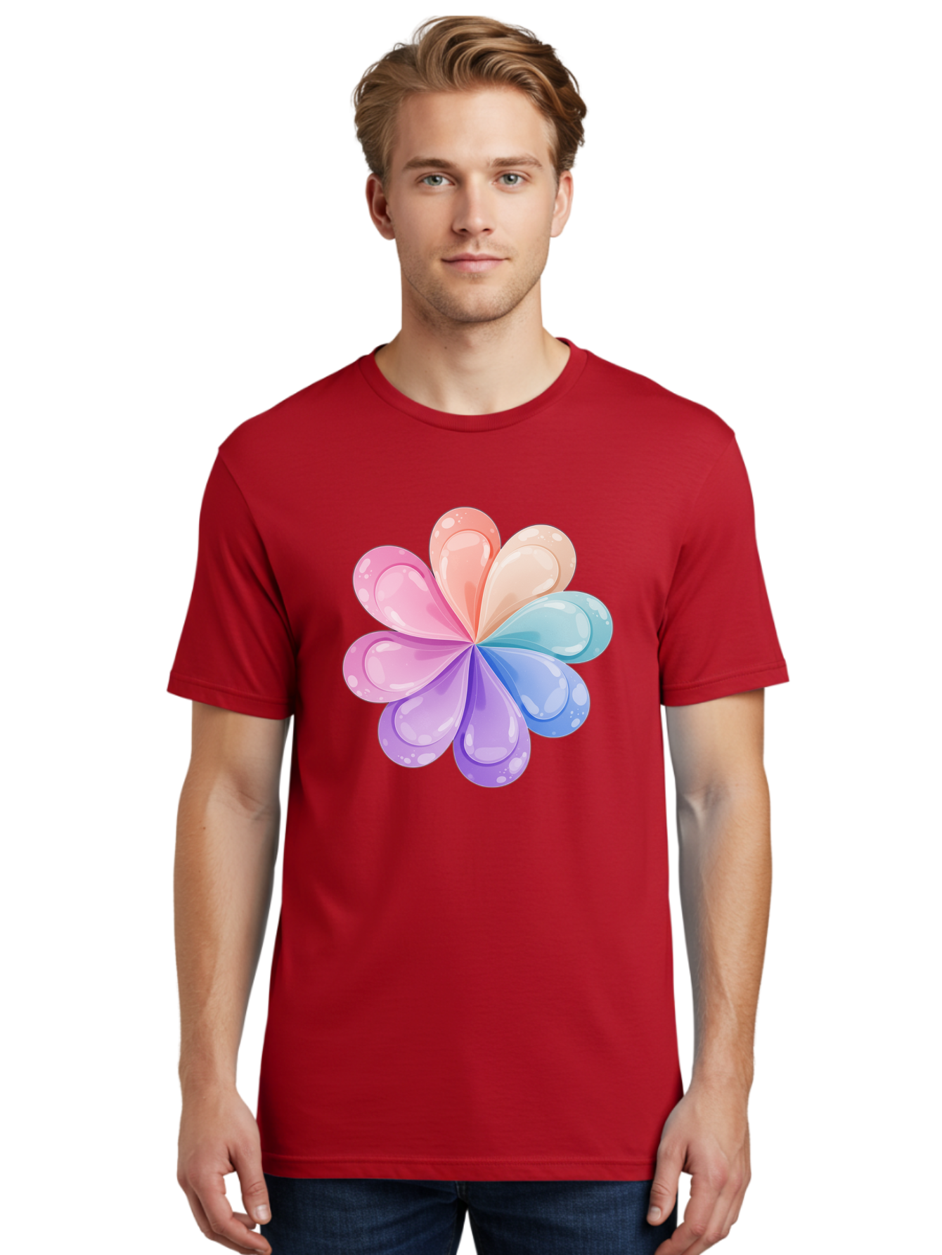 Water-Droplet-Flower Men'S Graphic Tee, 100% Cotton, Comfortable Casual Summer Wear, Machine Washable, Vintage Camera, Old Camera, Antique Camera, Black Camera, Classic Photography, Photography Equipment, Nostalgic Device, Film Camera, Baj867