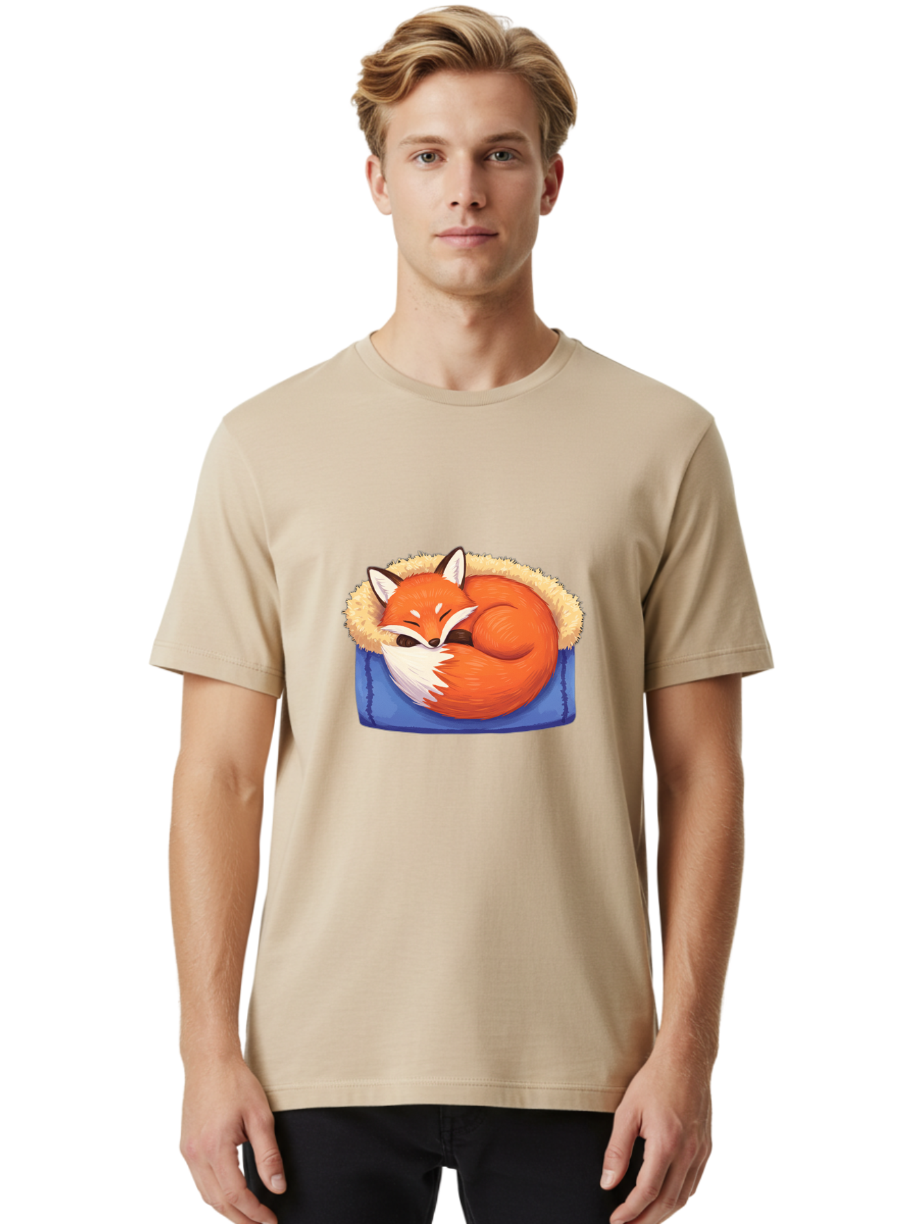 Sleeping-Fox-1 Men'S Graphic Tee, 100% Cotton, Comfortable Casual Summer Wear, Machine Washable, Vintage Camera, Old Camera, Antique Camera, Black Camera, Classic Photography, Photography Equipment, Nostalgic Device, Film Camera, Camera Art Baj882