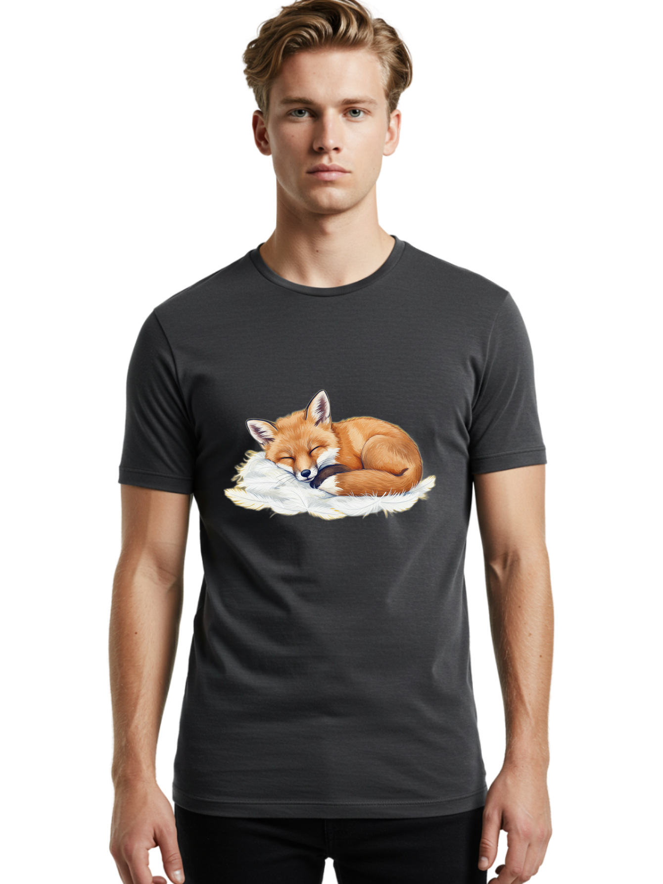 Sleeping-Fox-3 Men'S Graphic Tee, 100% Cotton, Comfortable Casual Summer Wear, Machine Washable, Vintage Camera, Old Camera, Antique Camera, Black Camera, Classic Photography, Photography Equipment, Nostalgic Device, Film Camera, Camera Art Baj884