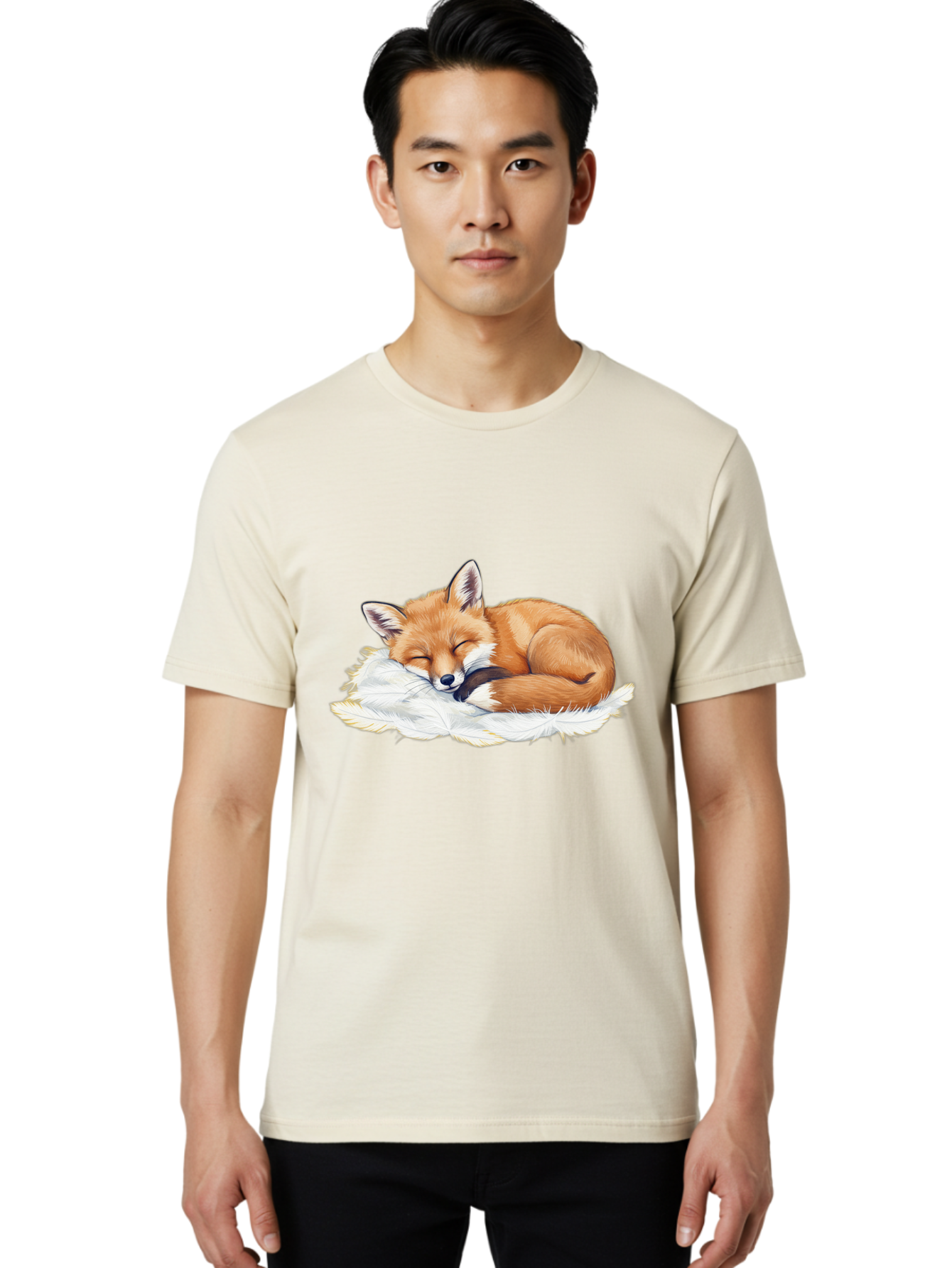 Sleeping-Fox-3 Men'S Graphic Tee, 100% Cotton, Comfortable Casual Summer Wear, Machine Washable, Vintage Camera, Old Camera, Antique Camera, Black Camera, Classic Photography, Photography Equipment, Nostalgic Device, Film Camera, Camera Art Baj884