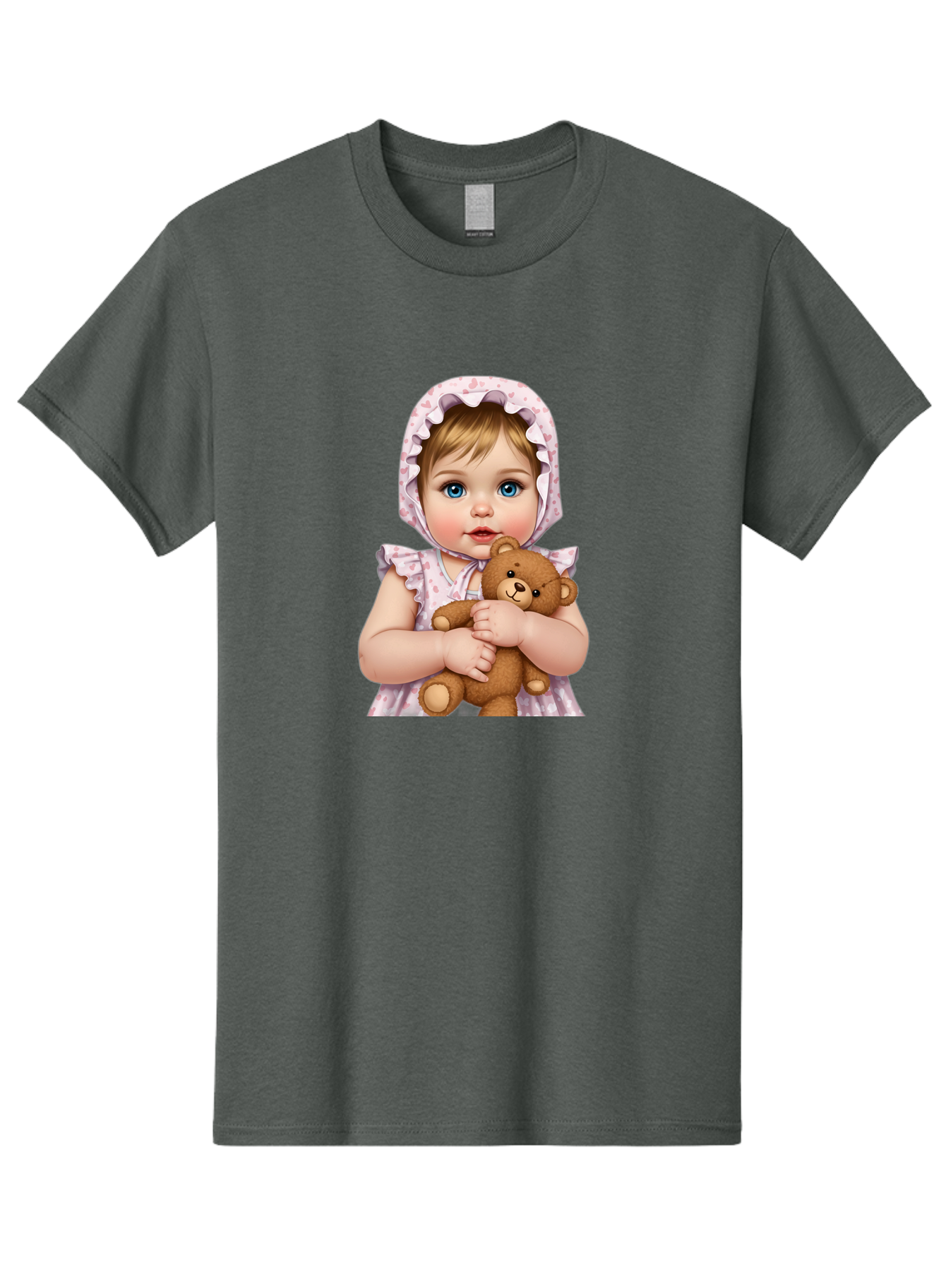 Baby-Girl-Hugging-Teddy Men'S Graphic Tee, 100% Cotton, Comfortable Casual Summer Wear, Machine Washable, Vintage Camera, Old Camera, Antique Camera, Black Camera, Classic Photography, Photography Equipment, Nostalgic Device, Film Camera, Bak007