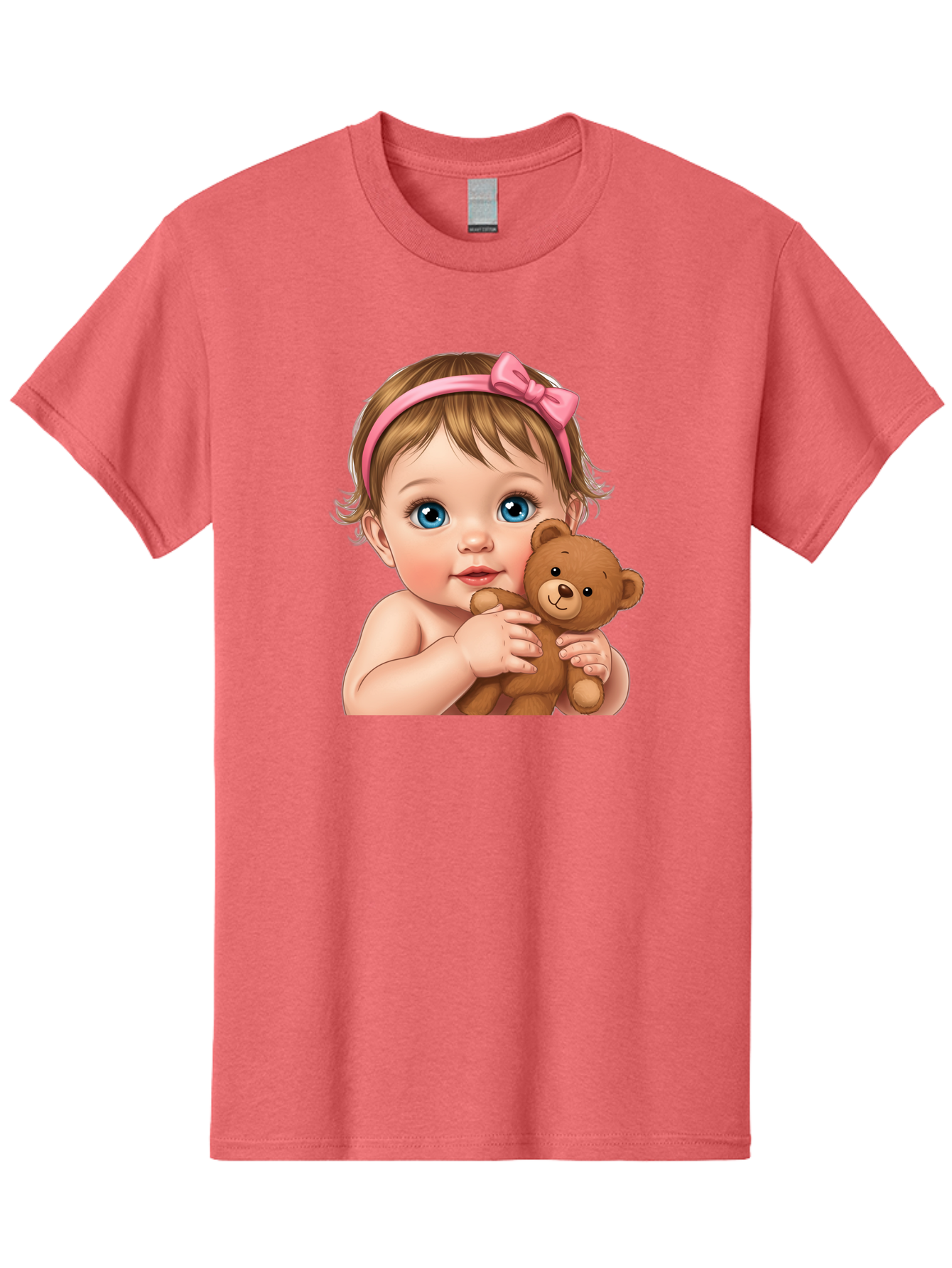 Baby-Girl-With-Teddy-1 Men'S Graphic Tee, 100% Cotton, Comfortable Casual Summer Wear, Machine Washable, Vintage Camera, Old Camera, Antique Camera, Black Camera, Classic Photography, Photography Equipment, Nostalgic Device, Film Camera, Bak008