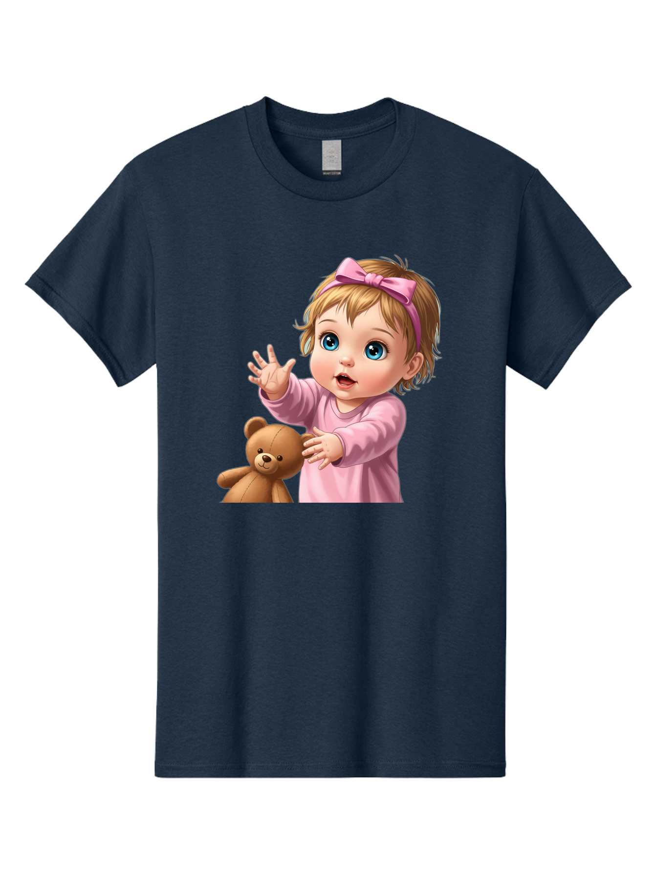 Baby-Girl-With-Teddy-3 Men'S Graphic Tee, 100% Cotton, Comfortable Casual Summer Wear, Machine Washable, Vintage Camera, Old Camera, Antique Camera, Black Camera, Classic Photography, Photography Equipment, Nostalgic Device, Film Camera, Bak010