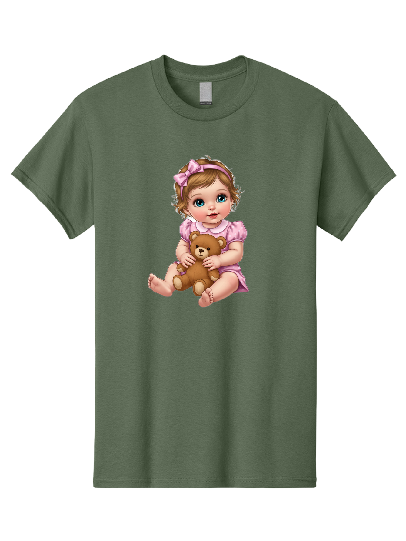 Baby-Girl-With-Teddy-Bear-1 Men'S Graphic Tee, 100% Cotton, Comfortable Casual Summer Wear, Machine Washable, Vintage Camera, Old Camera, Antique Camera, Black Camera, Classic Photography, Photography Equipment, Nostalgic Device, Film Camera, Bak011