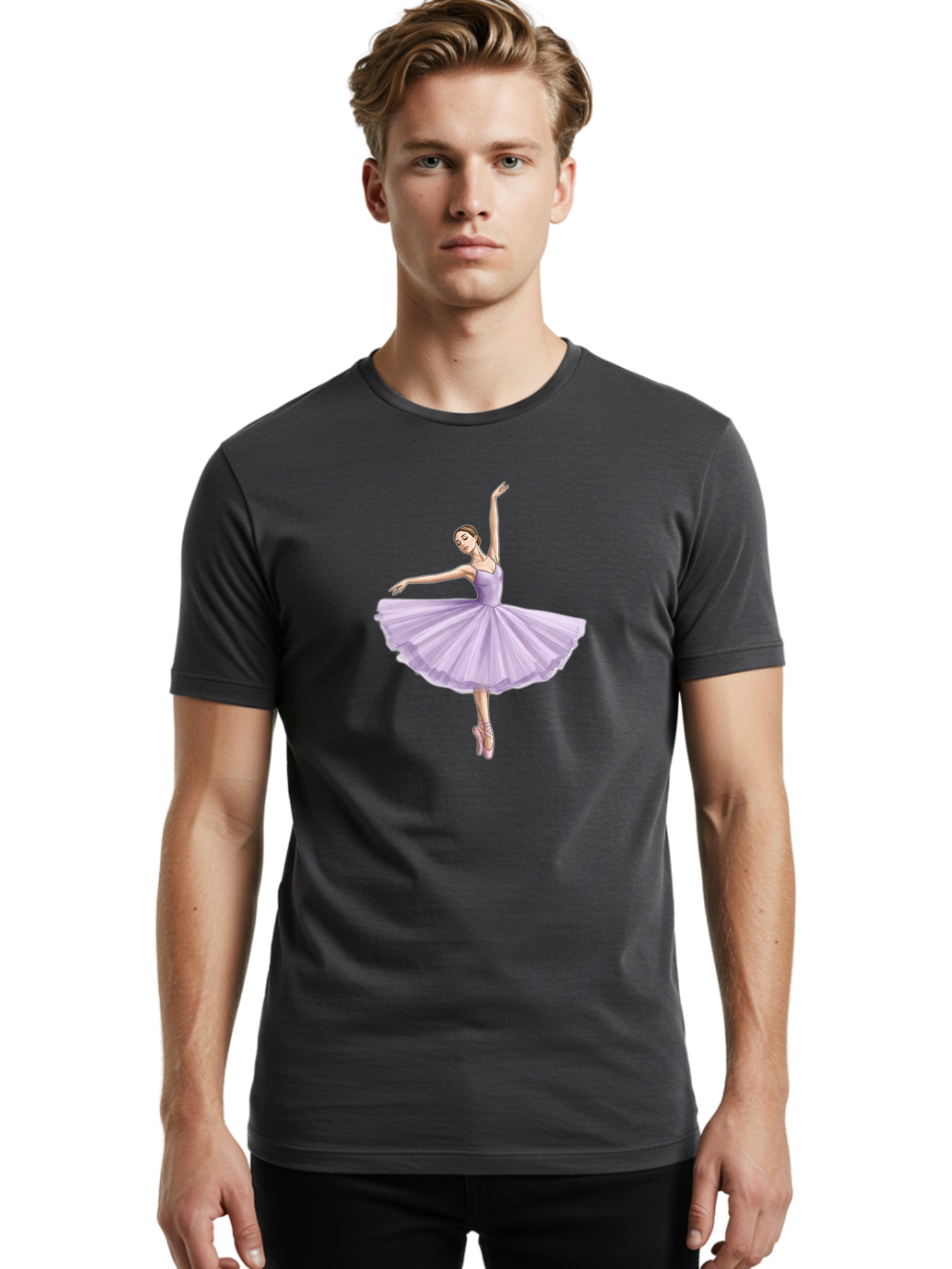 Ballerina-In-Lavender-Tutu Men'S Graphic Tee, 100% Cotton, Comfortable Casual Summer Wear, Machine Washable, Vintage Camera, Old Camera, Antique Camera, Black Camera, Classic Photography, Photography Equipment, Nostalgic Device, Film Camera, Bak022
