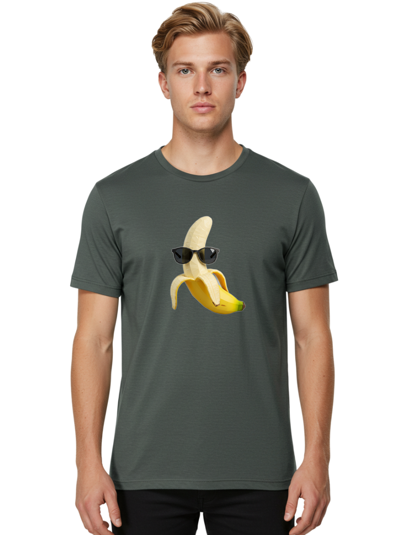 Banana-Man-Wearing-Sunglasses Men'S Graphic Tee, 100% Cotton, Comfortable Casual Summer Wear, Machine Washable, Vintage Camera, Old Camera, Antique Camera, Black Camera, Classic Photography, Photography Equipment, Nostalgic Device, Bak028