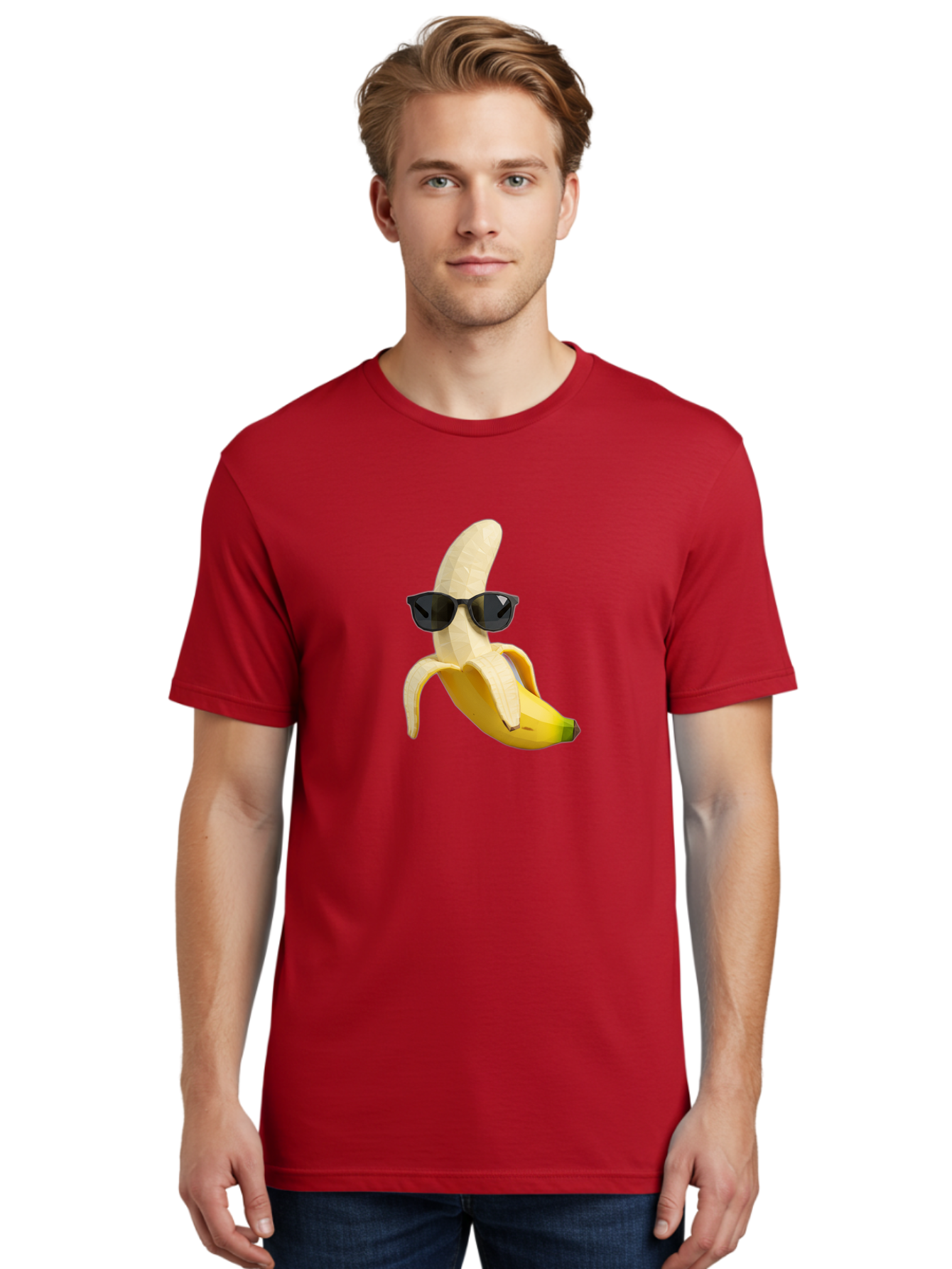 Banana-Man-Wearing-Sunglasses Men'S Graphic Tee, 100% Cotton, Comfortable Casual Summer Wear, Machine Washable, Vintage Camera, Old Camera, Antique Camera, Black Camera, Classic Photography, Photography Equipment, Nostalgic Device, Bak028
