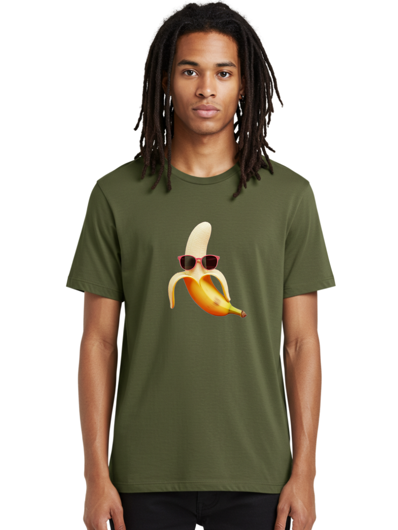 Banana-With-Sunglasses Men'S Graphic Tee, 100% Cotton, Comfortable Casual Summer Wear, Machine Washable, Vintage Camera, Old Camera, Antique Camera, Black Camera, Classic Photography, Photography Equipment, Nostalgic Device, Film Camera, Bak033