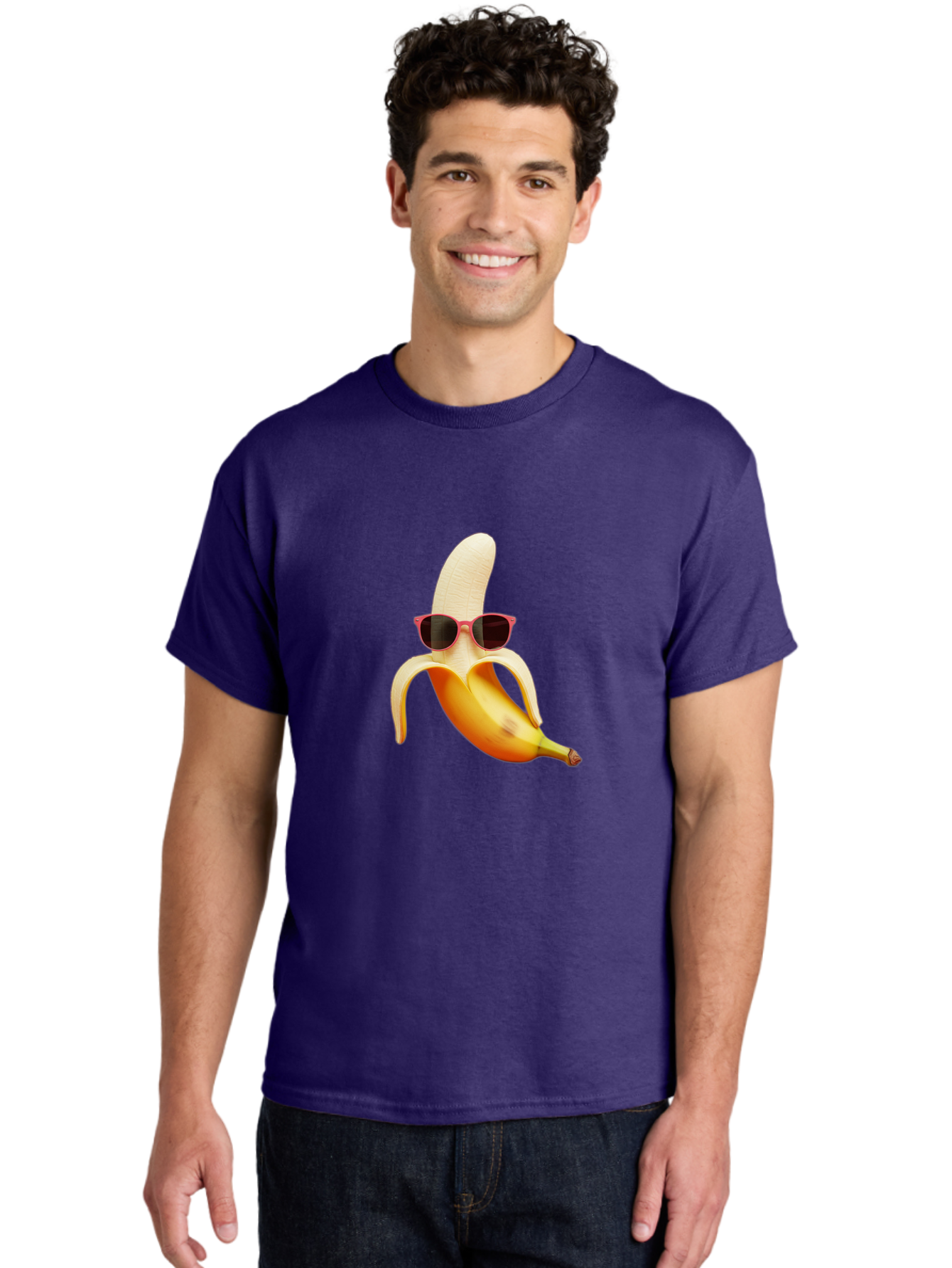 Banana-With-Sunglasses Men'S Graphic Tee, 100% Cotton, Comfortable Casual Summer Wear, Machine Washable, Vintage Camera, Old Camera, Antique Camera, Black Camera, Classic Photography, Photography Equipment, Nostalgic Device, Film Camera, Bak033