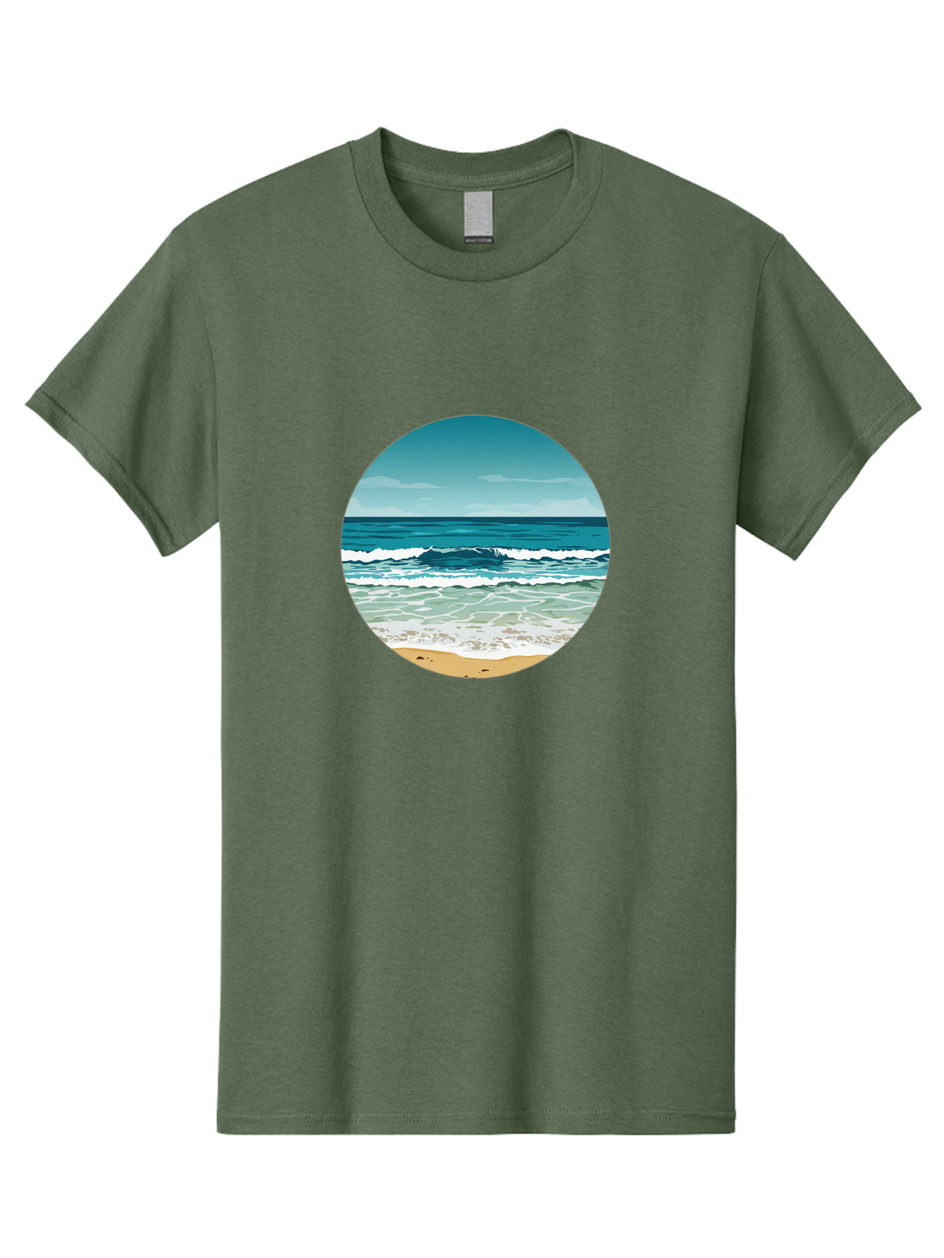 Beach-Scene-1 Men'S Graphic Tee, 100% Cotton, Comfortable Casual Summer Wear, Machine Washable, Vintage Camera, Old Camera, Antique Camera, Black Camera, Classic Photography, Photography Equipment, Nostalgic Device, Film Camera, Camera Art Bak036