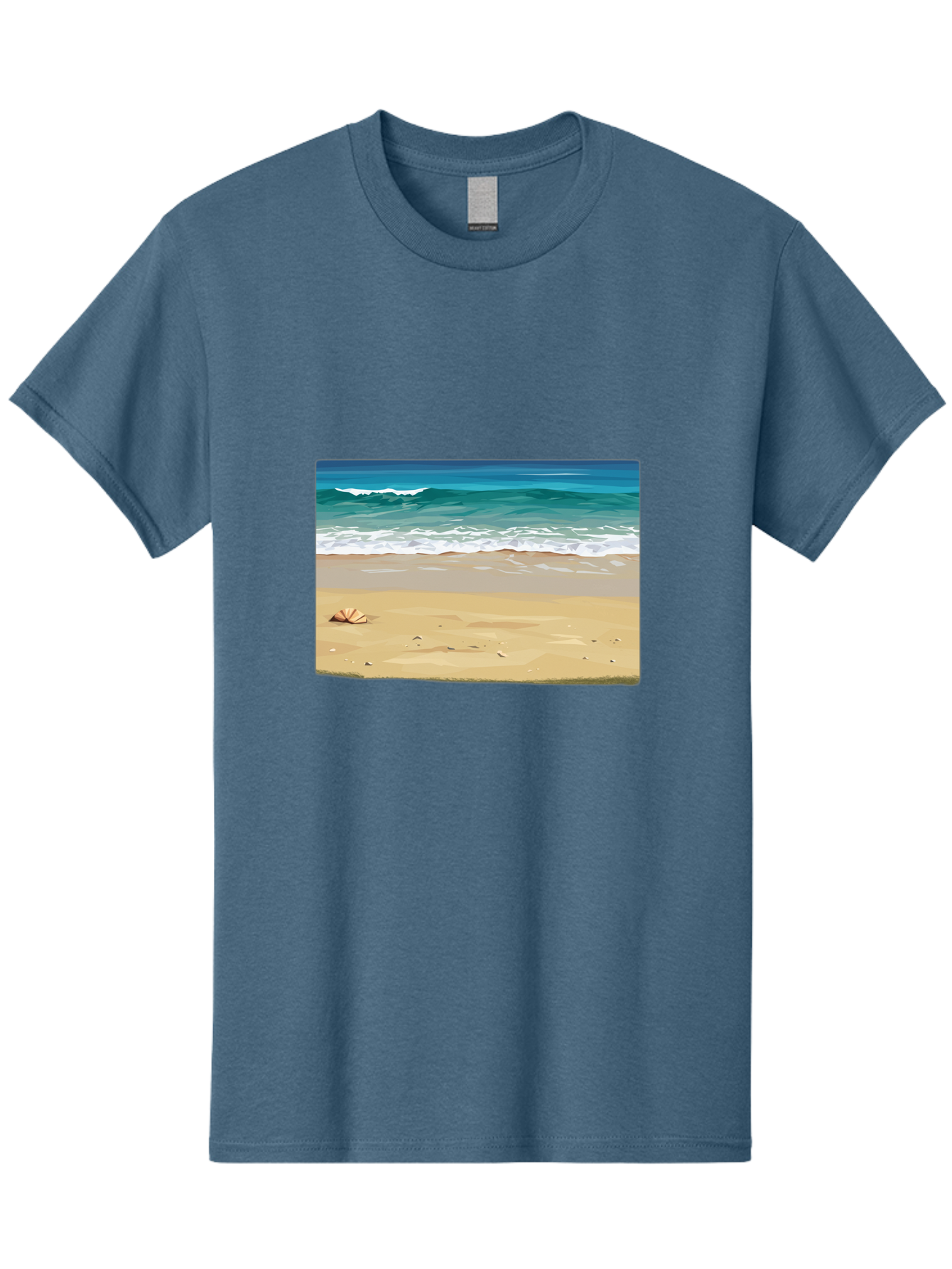 Beach-Scene-2 Men'S Graphic Tee, 100% Cotton, Comfortable Casual Summer Wear, Machine Washable, Vintage Camera, Old Camera, Antique Camera, Black Camera, Classic Photography, Photography Equipment, Nostalgic Device, Film Camera, Camera Art Bak037