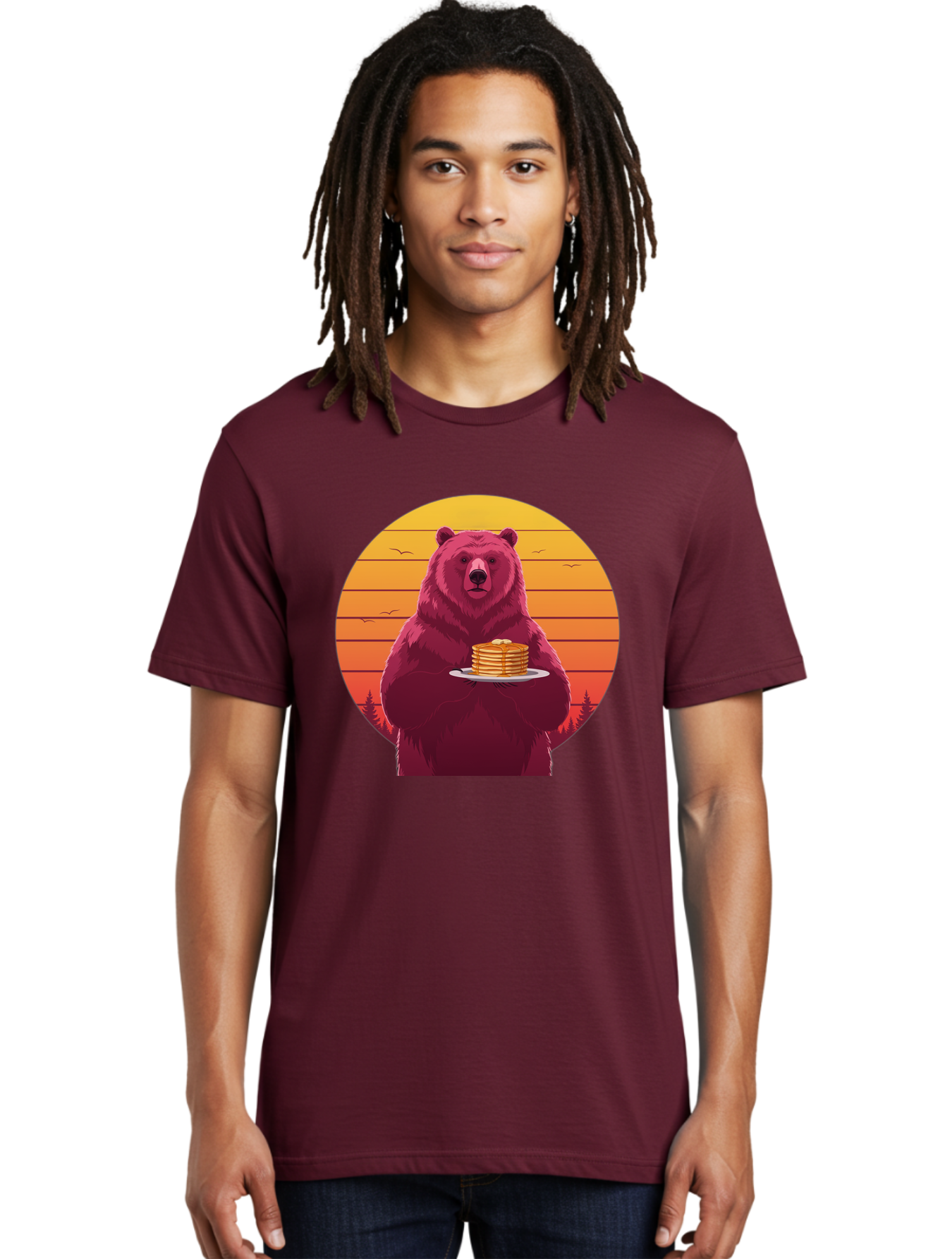Bear-Holding-Pancakes Men'S Graphic Tee, 100% Cotton, Comfortable Casual Summer Wear, Machine Washable, Vintage Camera, Old Camera, Antique Camera, Black Camera, Classic Photography, Photography Equipment, Nostalgic Device, Film Camera, Bak041