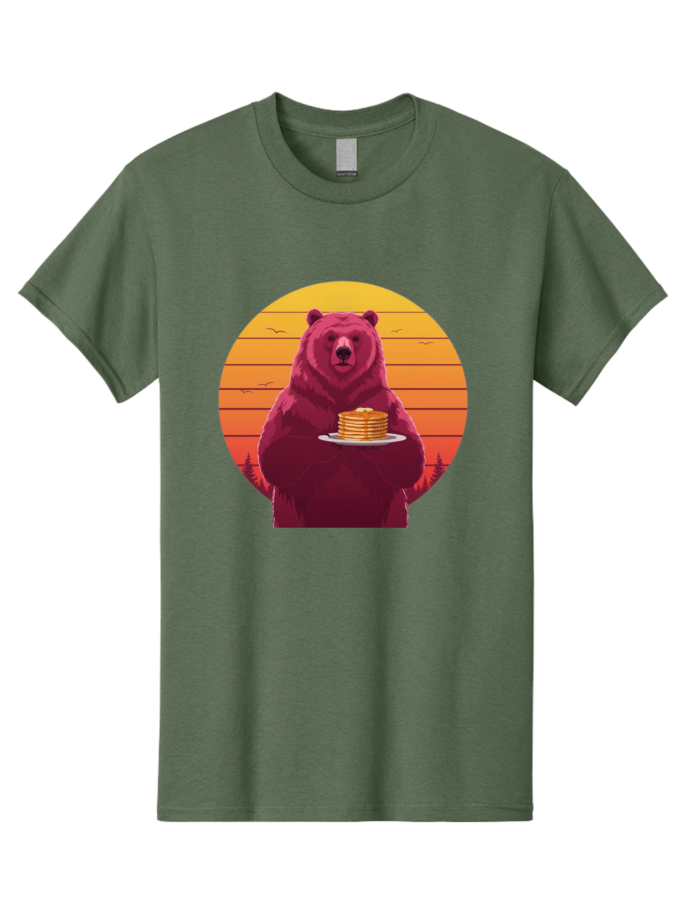 Bear-Holding-Pancakes Men'S Graphic Tee, 100% Cotton, Comfortable Casual Summer Wear, Machine Washable, Vintage Camera, Old Camera, Antique Camera, Black Camera, Classic Photography, Photography Equipment, Nostalgic Device, Film Camera, Bak041