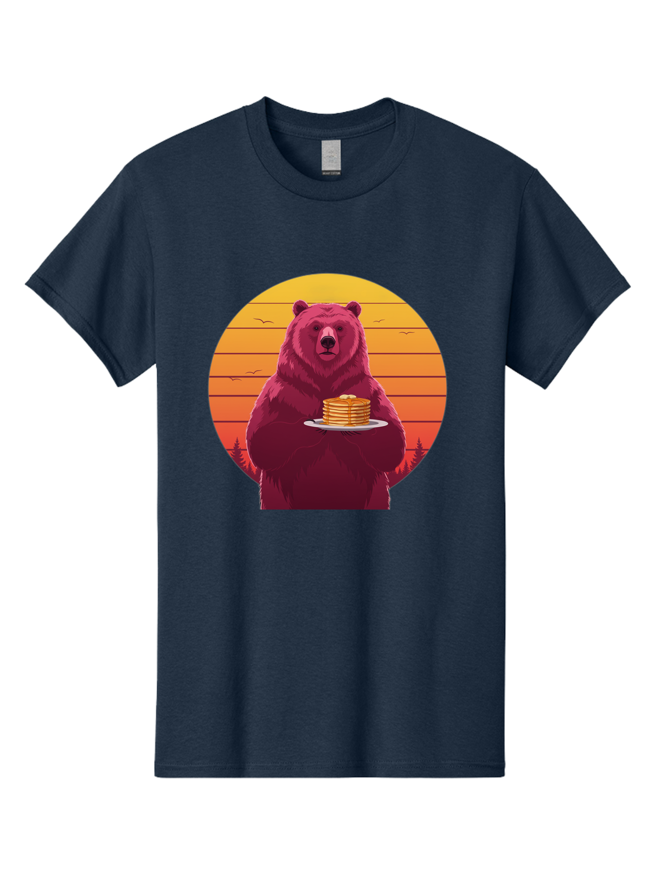 Bear-Holding-Pancakes Men'S Graphic Tee, 100% Cotton, Comfortable Casual Summer Wear, Machine Washable, Vintage Camera, Old Camera, Antique Camera, Black Camera, Classic Photography, Photography Equipment, Nostalgic Device, Film Camera, Bak041