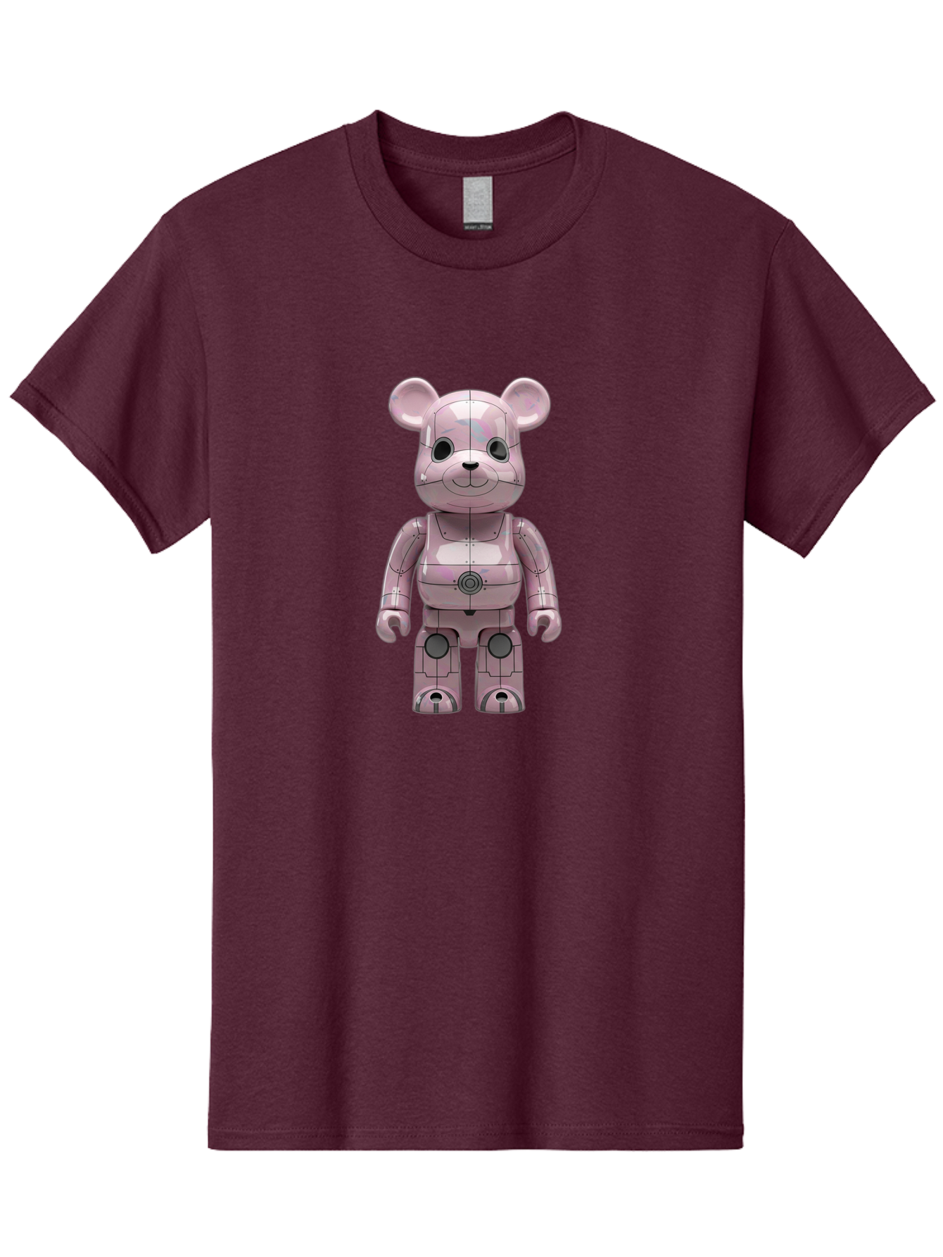 Bearbrick-1 Men'S Graphic Tee, 100% Cotton, Comfortable Casual Summer Wear, Machine Washable, Vintage Camera, Old Camera, Antique Camera, Black Camera, Classic Photography, Photography Equipment, Nostalgic Device, Film Camera, Camera Art Bak043