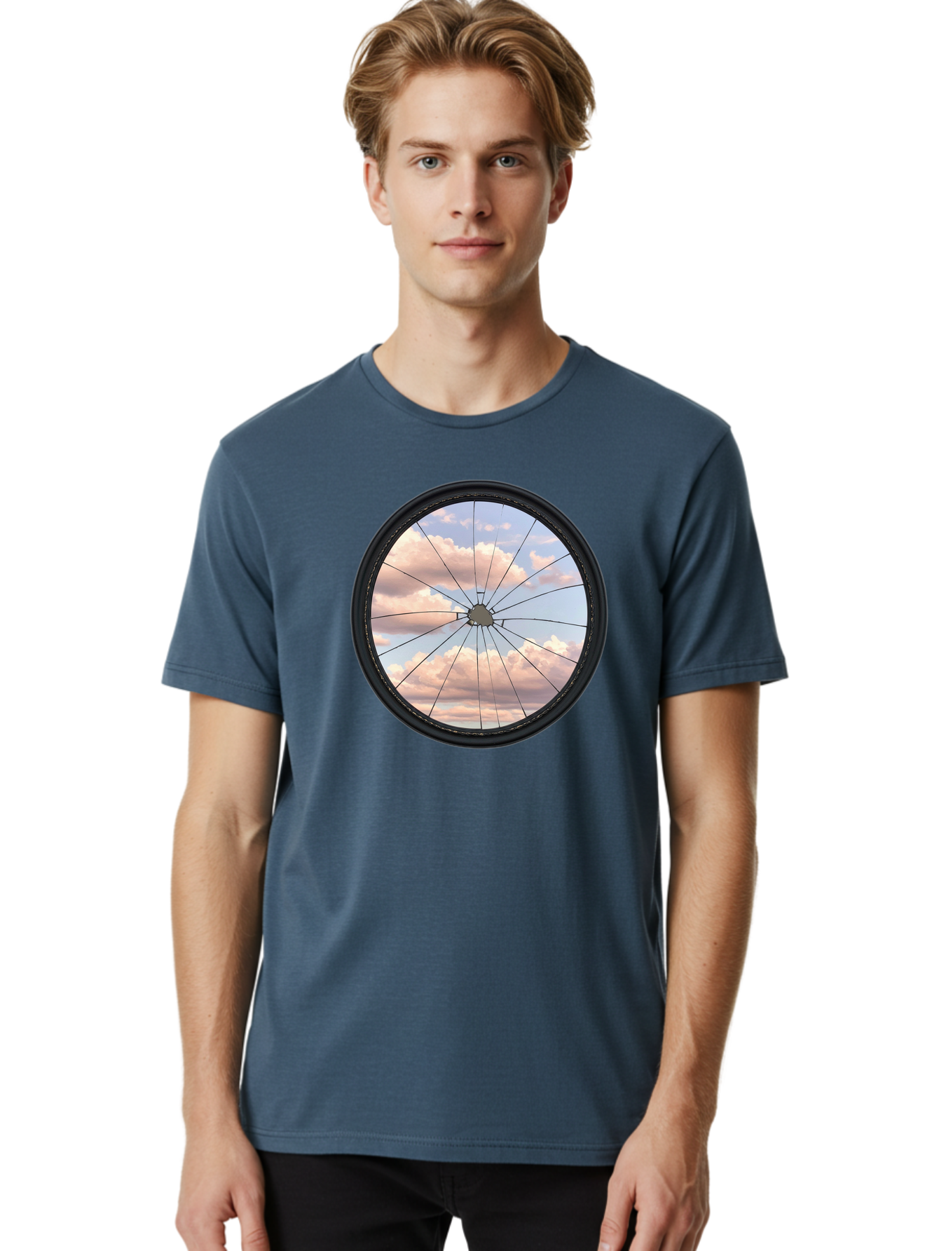 Bicycle-Wheel Men'S Graphic Tee, 100% Cotton, Comfortable Casual Summer Wear, Machine Washable, Vintage Camera, Old Camera, Antique Camera, Black Camera, Classic Photography, Photography Equipment, Nostalgic Device, Film Camera, Camera Art Bak051