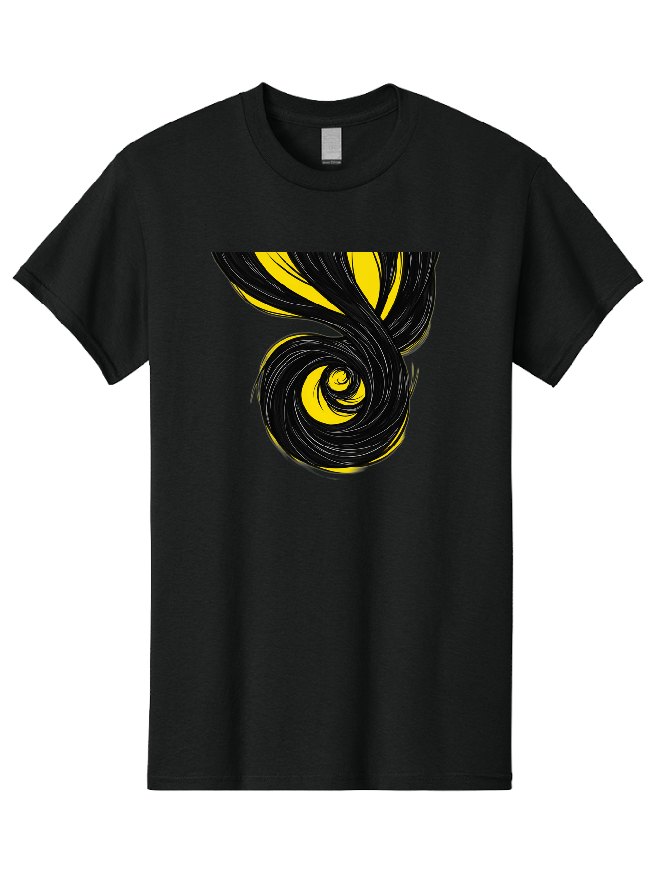 Black-And-Yellow-Swirl Men'S Graphic Tee, 100% Cotton, Comfortable Casual Summer Wear, Machine Washable, Vintage Camera, Old Camera, Antique Camera, Black Camera, Classic Photography, Photography Equipment, Nostalgic Device, Film Camera, Bak056