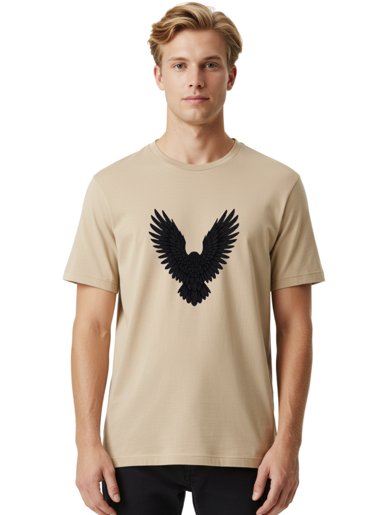 Black-Bird-Silhouette Men'S Graphic Tee, 100% Cotton, Comfortable Casual Summer Wear, Machine Washable, Vintage Camera, Old Camera, Antique Camera, Black Camera, Classic Photography, Photography Equipment, Nostalgic Device, Film Camera, Bak057