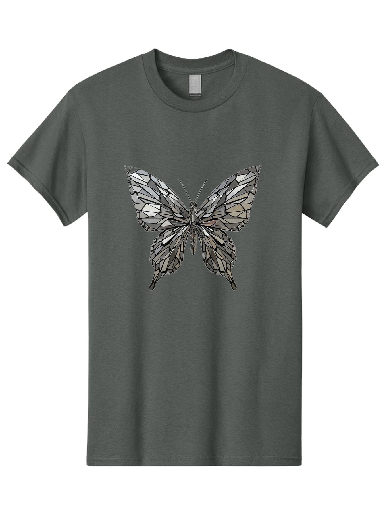 Black-Butterfly-Mosaic Men'S Graphic Tee, 100% Cotton, Comfortable Casual Summer Wear, Machine Washable, Vintage Camera, Old Camera, Antique Camera, Black Camera, Classic Photography, Photography Equipment, Nostalgic Device, Film Camera, Bak059
