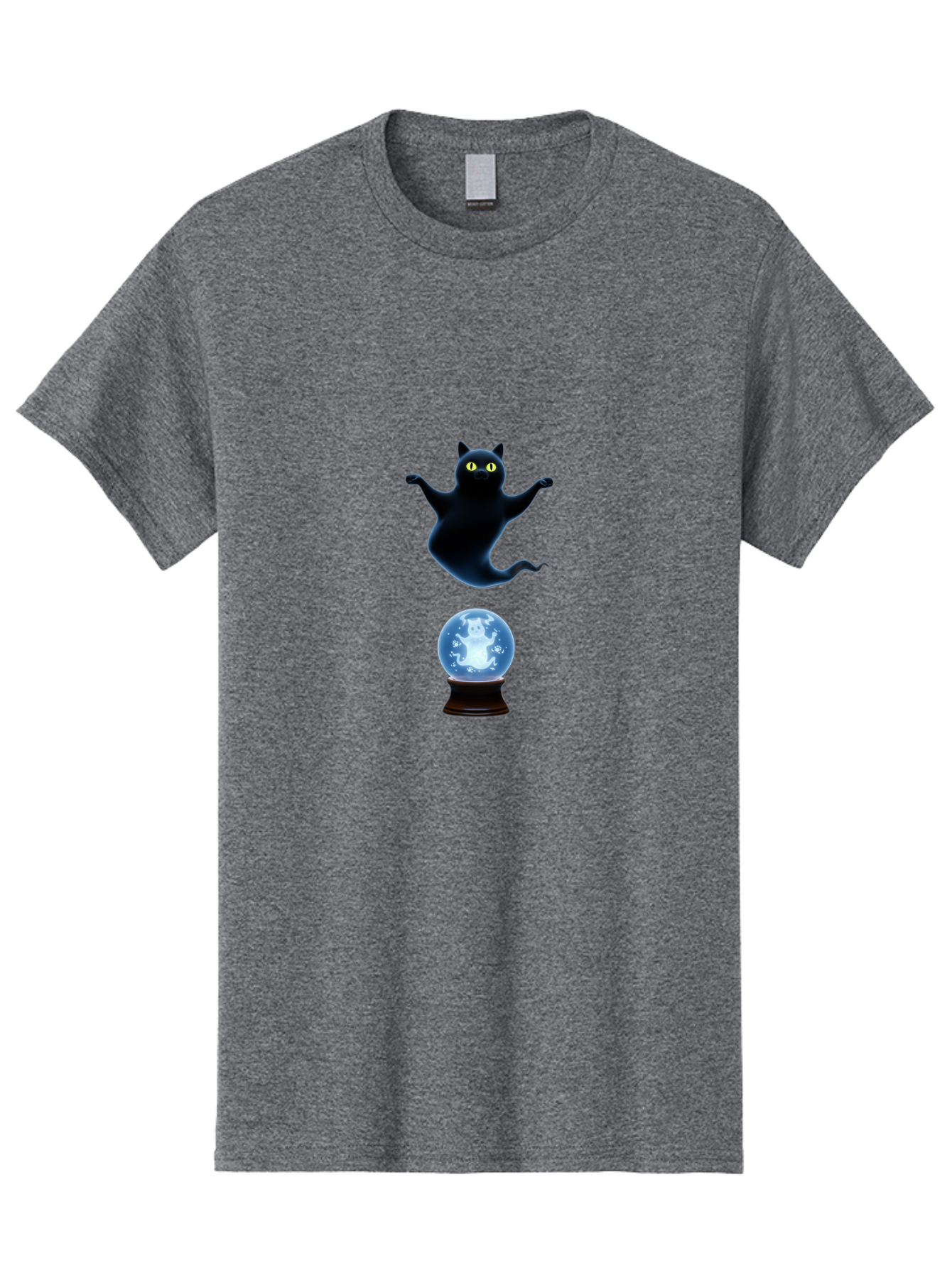 Black-Cat-And-Crystal-Ball Men'S Graphic Tee, 100% Cotton, Comfortable Casual Summer Wear, Machine Washable, Vintage Camera, Old Camera, Antique Camera, Black Camera, Classic Photography, Photography Equipment, Nostalgic Device, Film Camera, Bak061