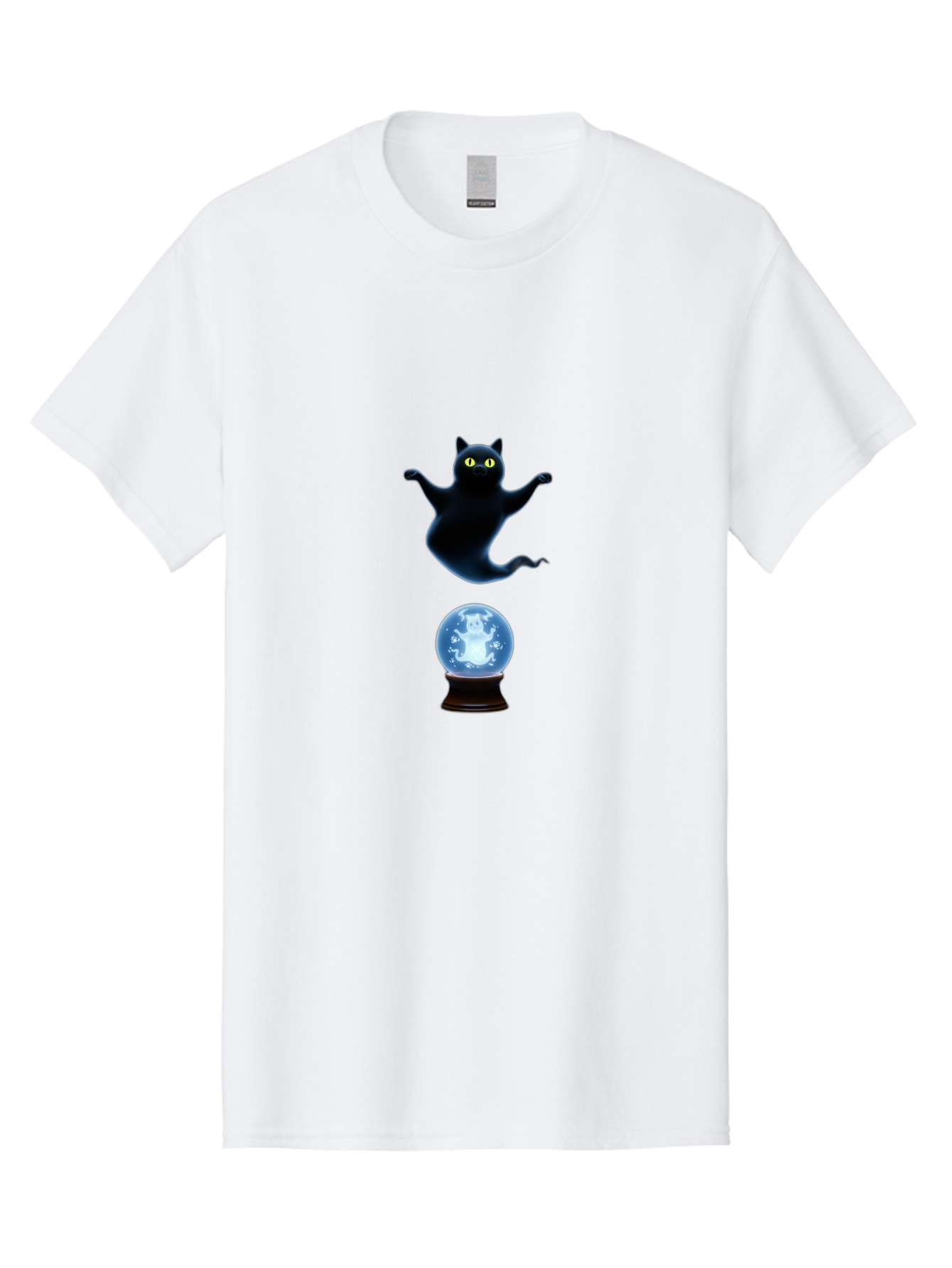Black-Cat-And-Crystal-Ball Men'S Graphic Tee, 100% Cotton, Comfortable Casual Summer Wear, Machine Washable, Vintage Camera, Old Camera, Antique Camera, Black Camera, Classic Photography, Photography Equipment, Nostalgic Device, Film Camera, Bak061
