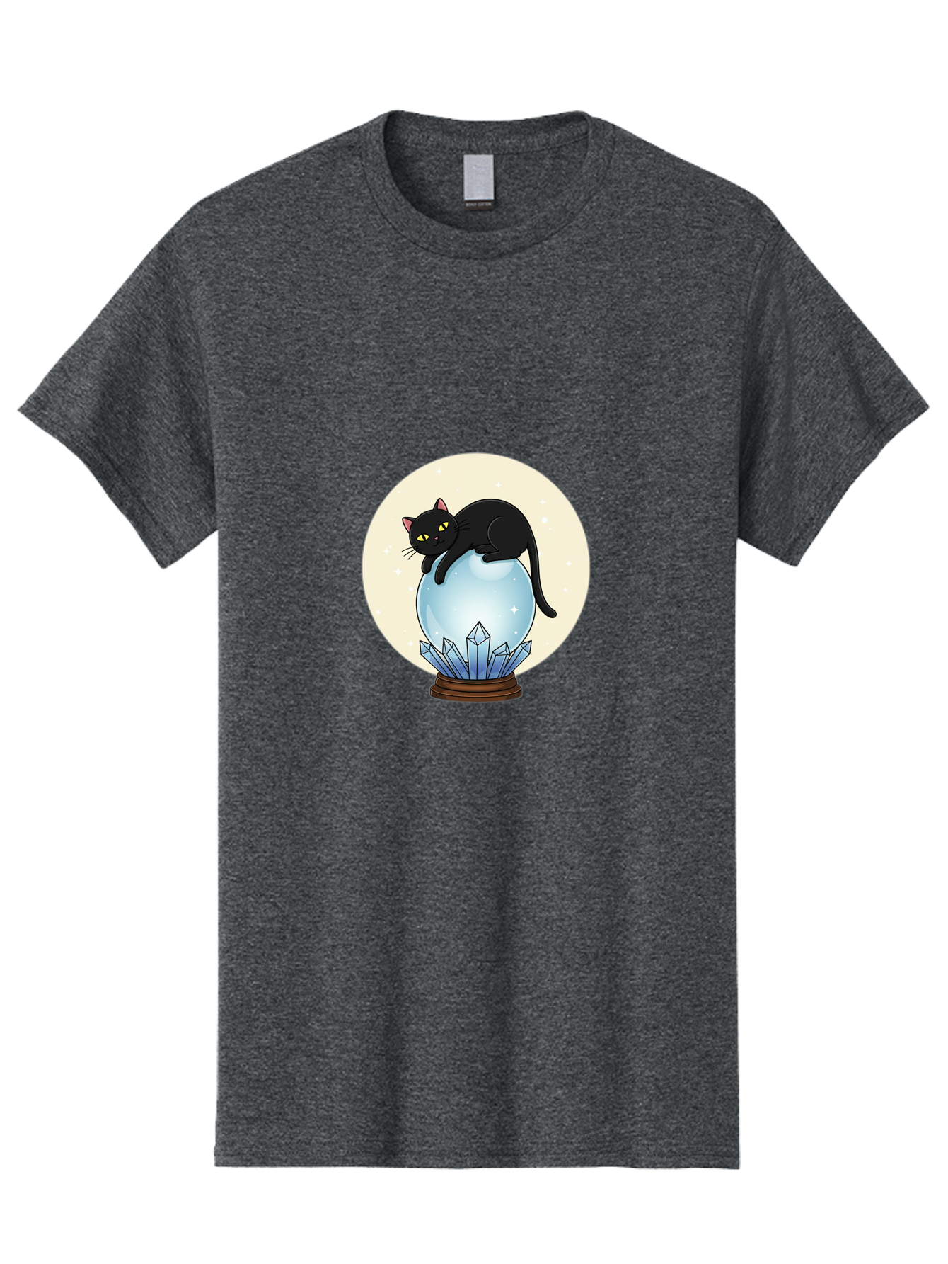 Black-Cat-Crystal-Ball Men'S Graphic Tee, 100% Cotton, Comfortable Casual Summer Wear, Machine Washable, Vintage Camera, Old Camera, Antique Camera, Black Camera, Classic Photography, Photography Equipment, Nostalgic Device, Film Camera, Bak062