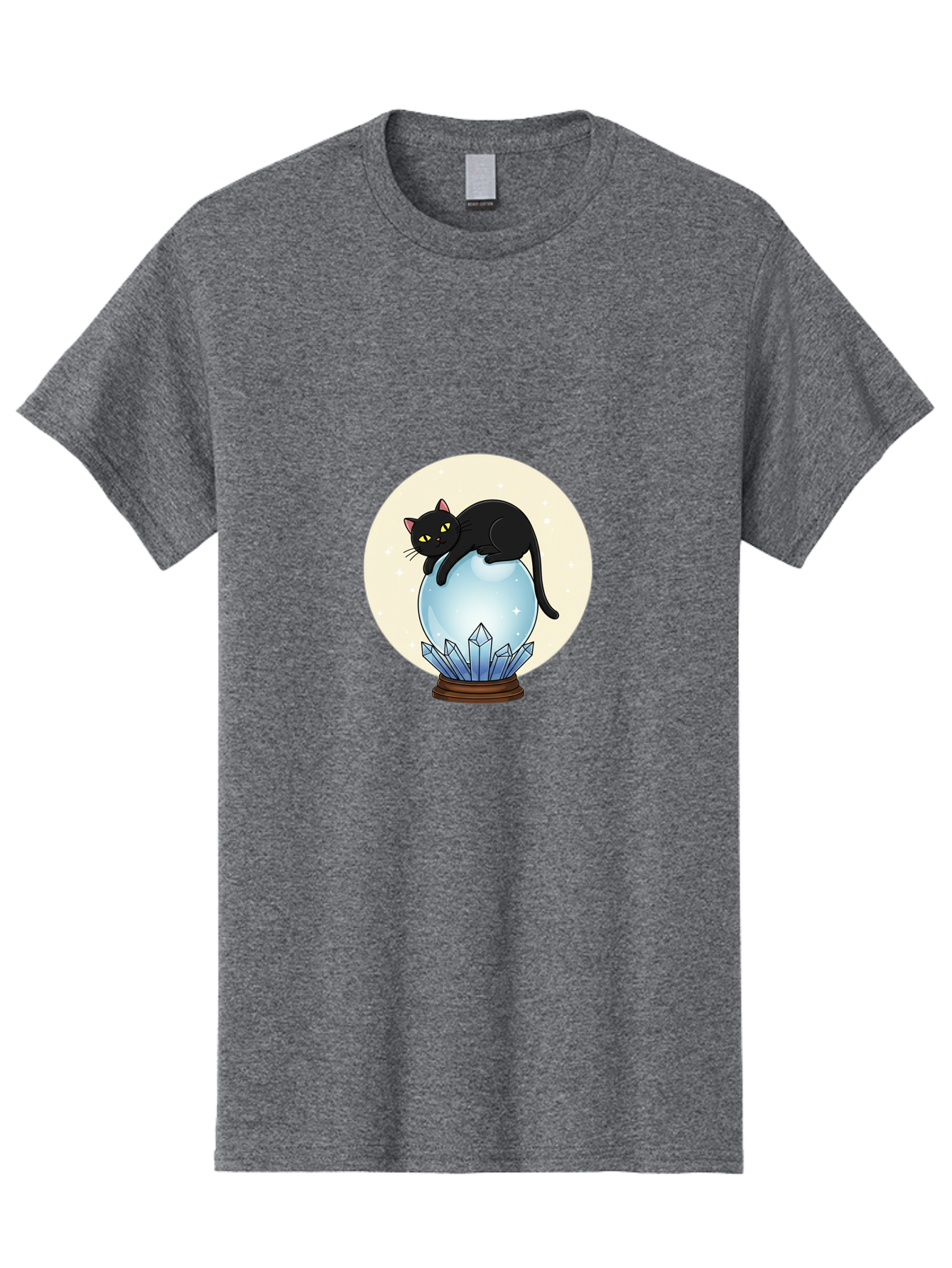 Black-Cat-Crystal-Ball Men'S Graphic Tee, 100% Cotton, Comfortable Casual Summer Wear, Machine Washable, Vintage Camera, Old Camera, Antique Camera, Black Camera, Classic Photography, Photography Equipment, Nostalgic Device, Film Camera, Bak062