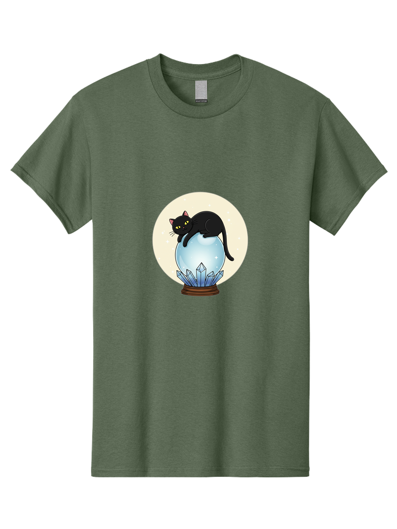 Black-Cat-Crystal-Ball Men'S Graphic Tee, 100% Cotton, Comfortable Casual Summer Wear, Machine Washable, Vintage Camera, Old Camera, Antique Camera, Black Camera, Classic Photography, Photography Equipment, Nostalgic Device, Film Camera, Bak062