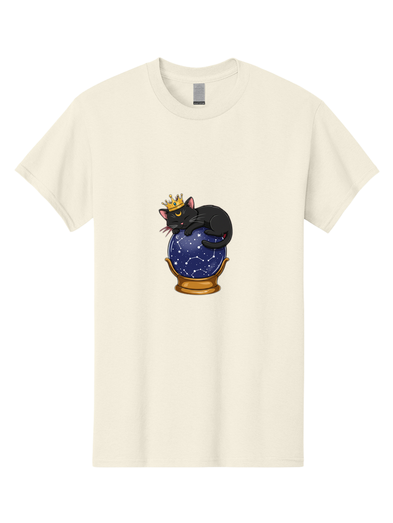 Black-Cat-On-Crystal-Ball-1 Men'S Graphic Tee, 100% Cotton, Comfortable Casual Summer Wear, Machine Washable, Vintage Camera, Old Camera, Antique Camera, Black Camera, Classic Photography, Photography Equipment, Nostalgic Device, Film Camera, Bak063