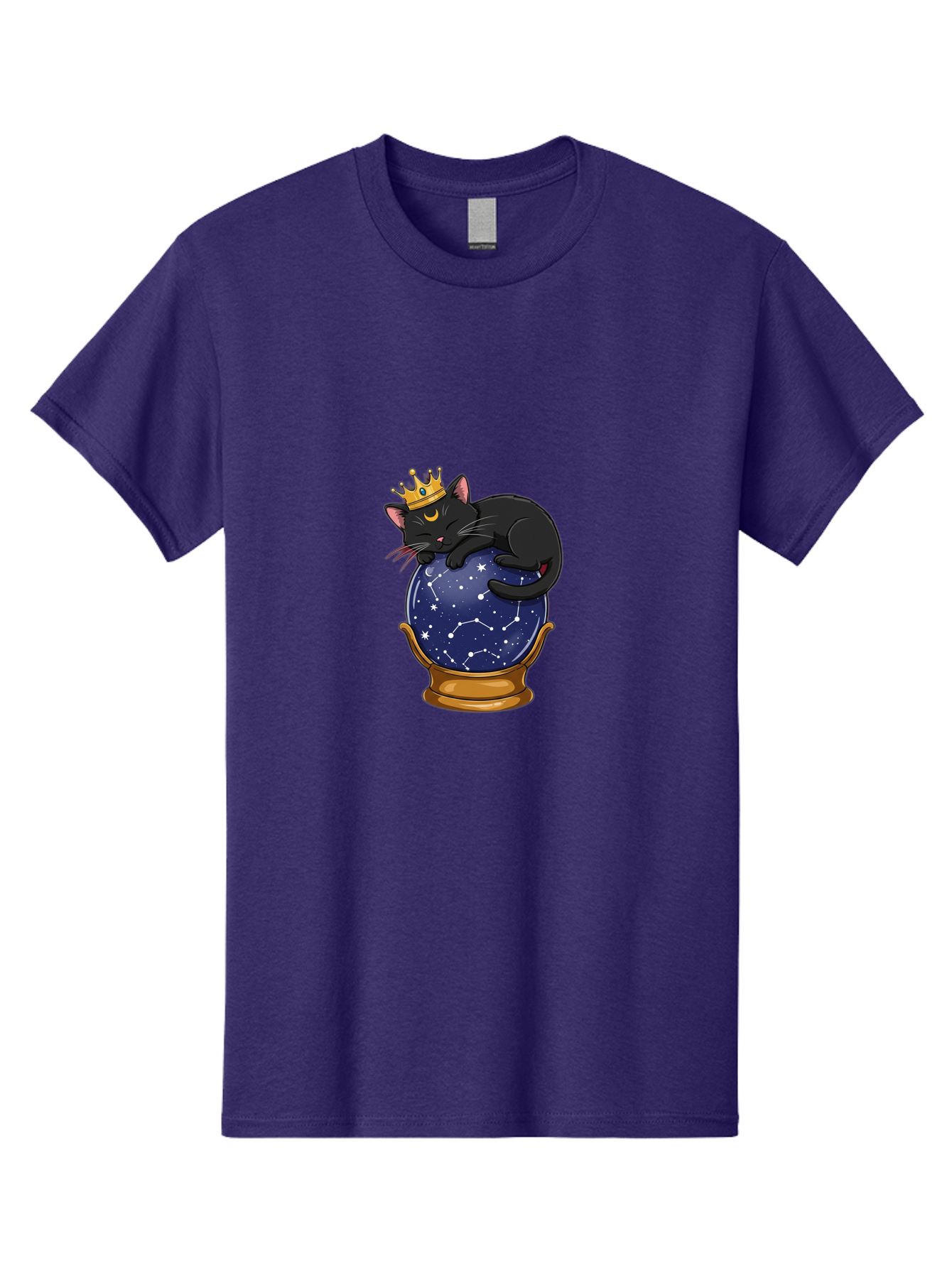 Black-Cat-On-Crystal-Ball-1 Men'S Graphic Tee, 100% Cotton, Comfortable Casual Summer Wear, Machine Washable, Vintage Camera, Old Camera, Antique Camera, Black Camera, Classic Photography, Photography Equipment, Nostalgic Device, Film Camera, Bak063