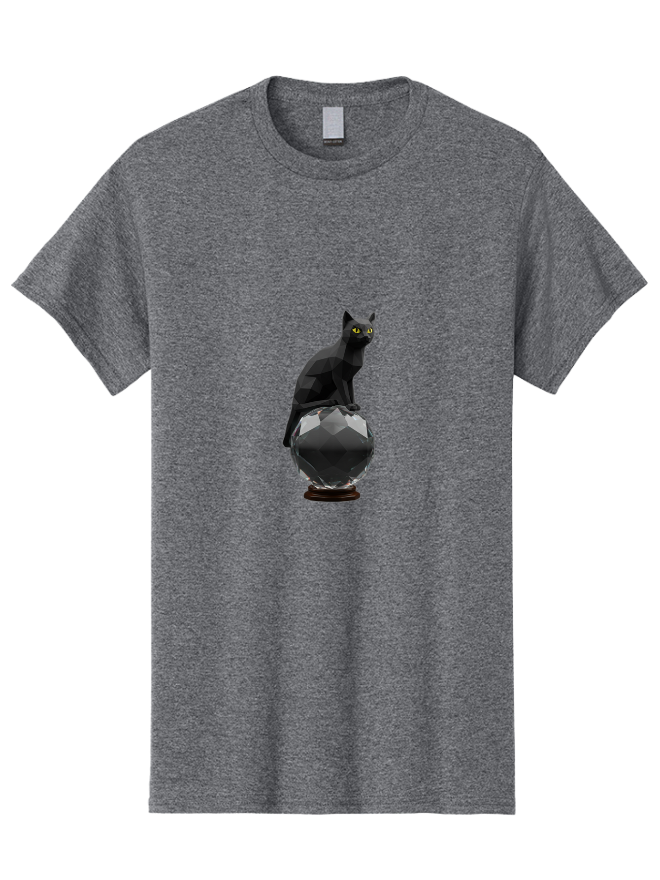 Black-Cat-On-Crystal-Ball Men'S Graphic Tee, 100% Cotton, Comfortable Casual Summer Wear, Machine Washable, Vintage Camera, Old Camera, Antique Camera, Black Camera, Classic Photography, Photography Equipment, Nostalgic Device, Film Camera, Bak065