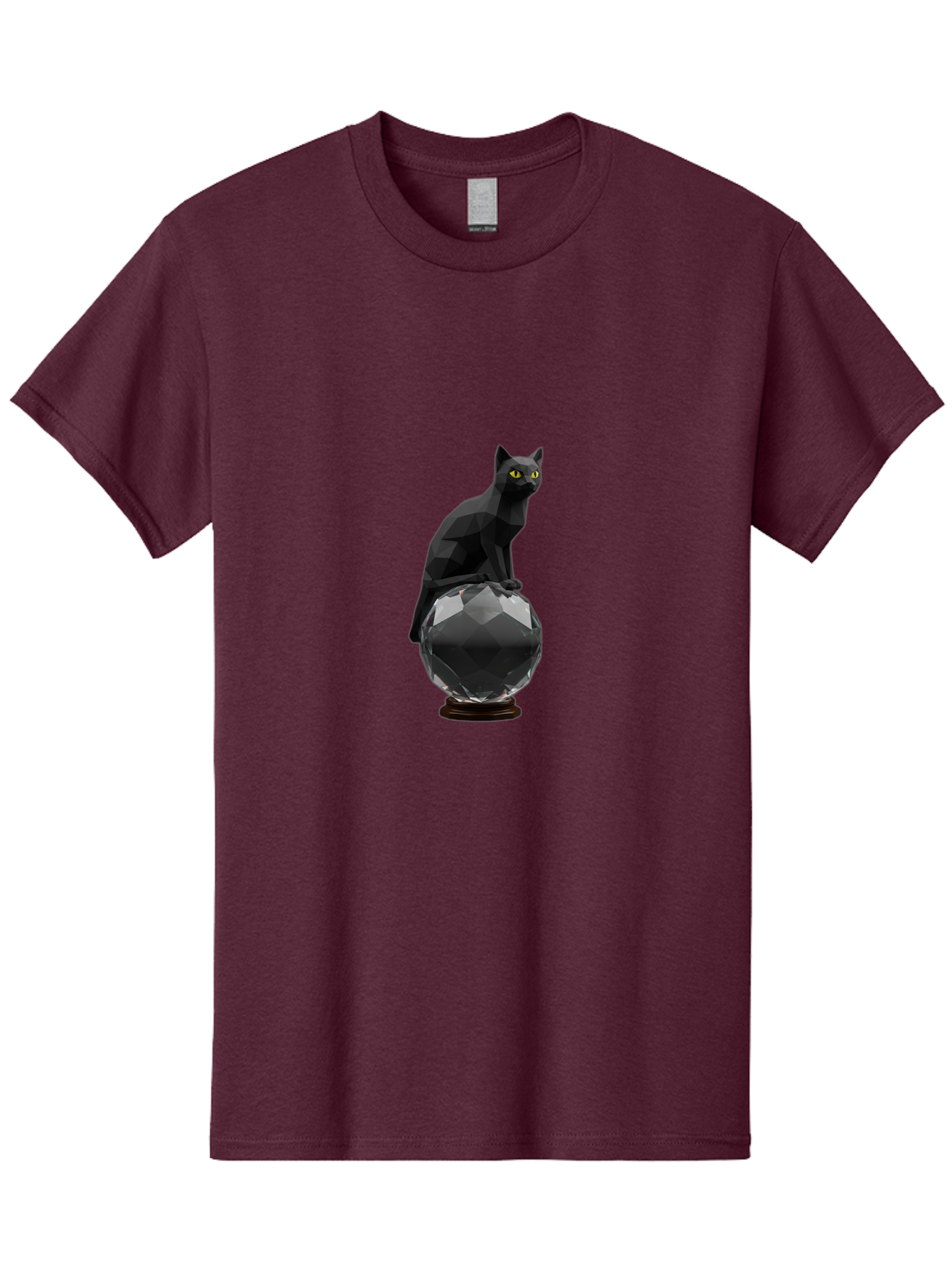 Black-Cat-On-Crystal-Ball Men'S Graphic Tee, 100% Cotton, Comfortable Casual Summer Wear, Machine Washable, Vintage Camera, Old Camera, Antique Camera, Black Camera, Classic Photography, Photography Equipment, Nostalgic Device, Film Camera, Bak065